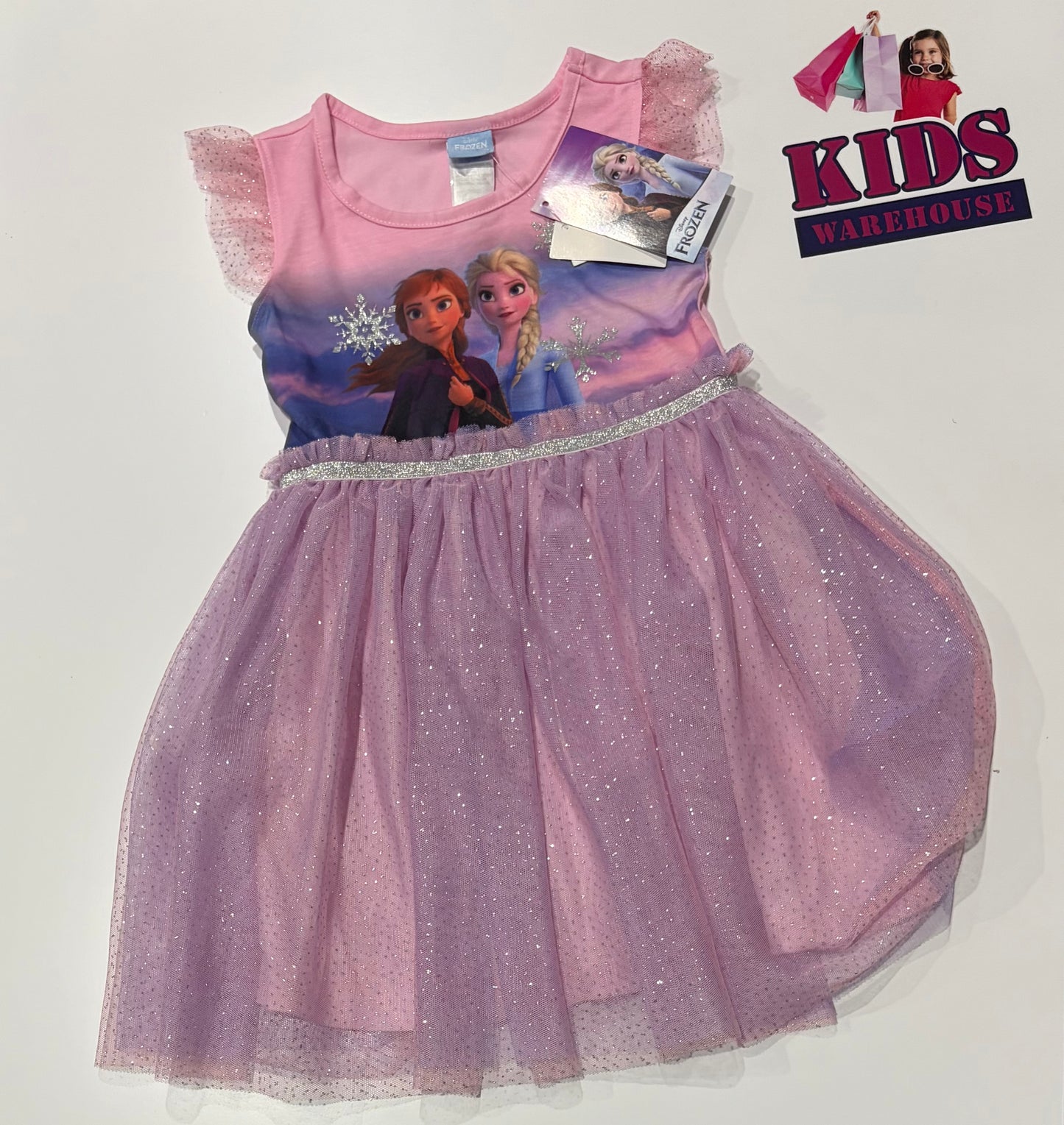 Not Used Disney Frozen Pink, Character Print Dress Size 5