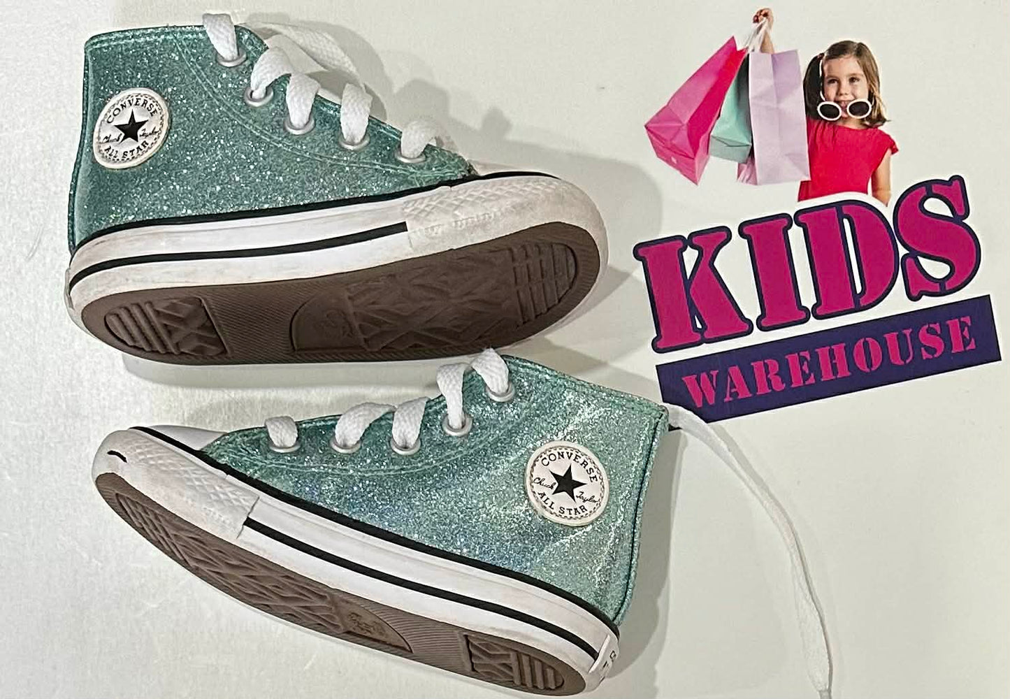 Converse Teal Shimmer Runners Size 6