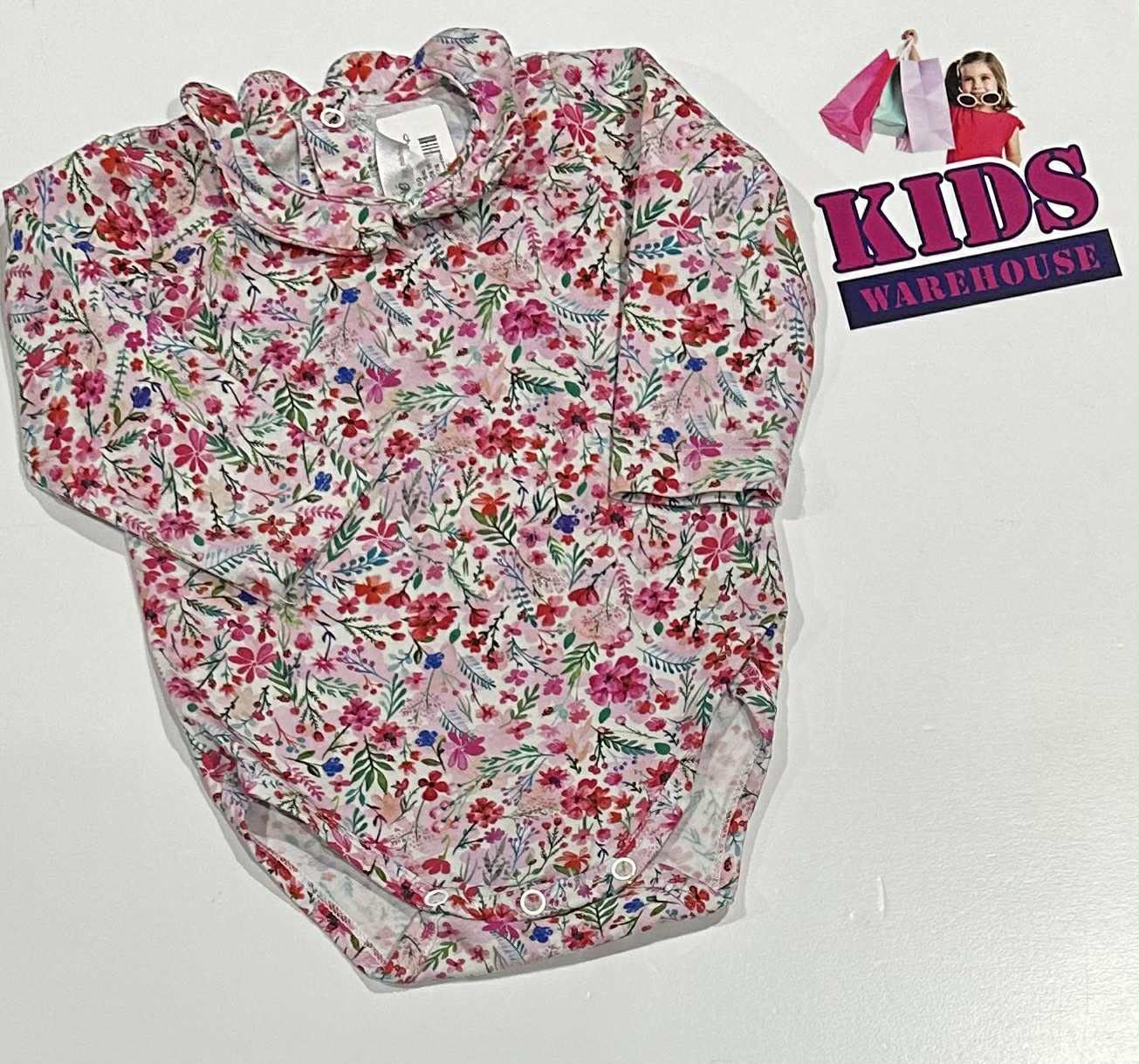 Bebe Pink Bodysuit With Flower Pattern Size 00