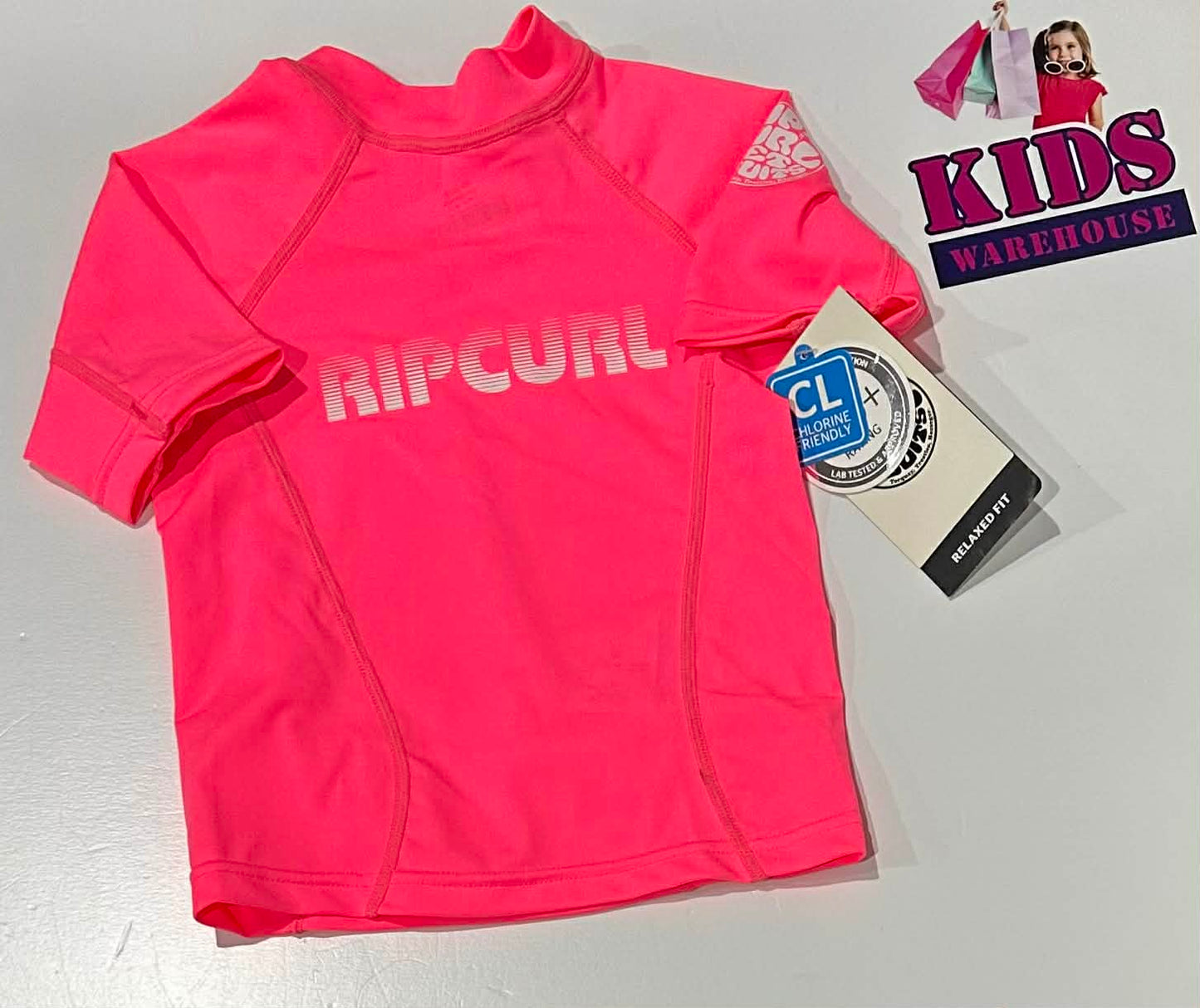 New Ripcurl Bright Pink Swim Top Size 0 (RRP $39.99)