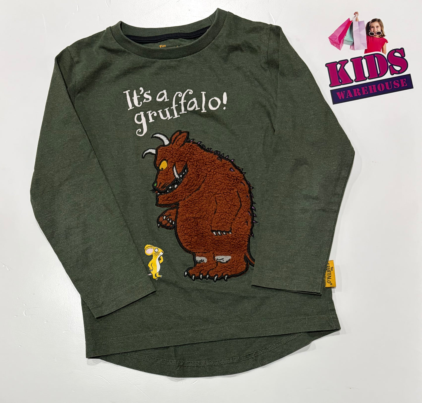 The Gruffalo Green, Character Print Long Sleeve Top Size 4