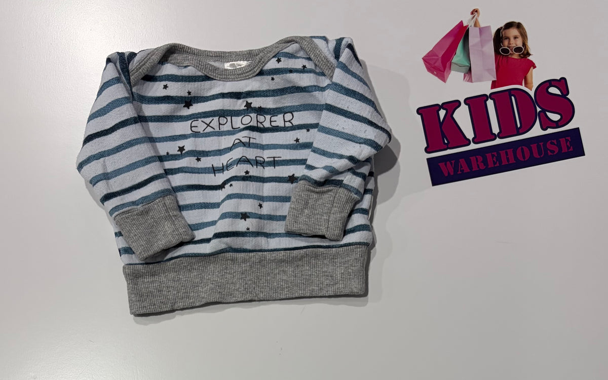 Bonds Blue, White Stripe Sweater Print Size 0000