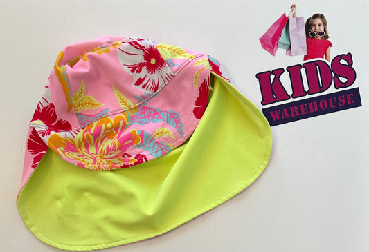 Bonds Swim Hat Yellow & Pink Floral Print Size M (Toddler)