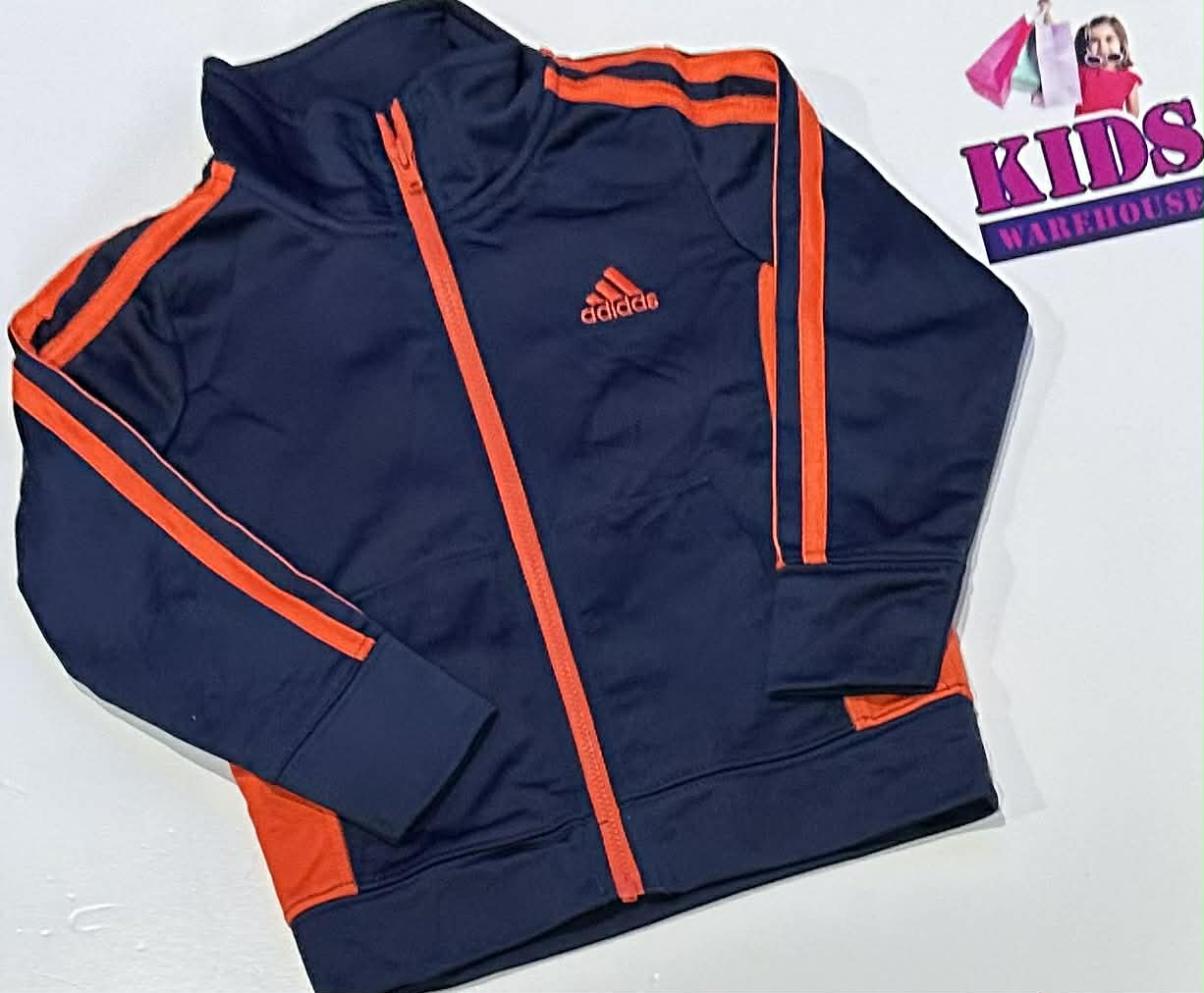 Adidas Dark Blue & Orange Jumper Size 3