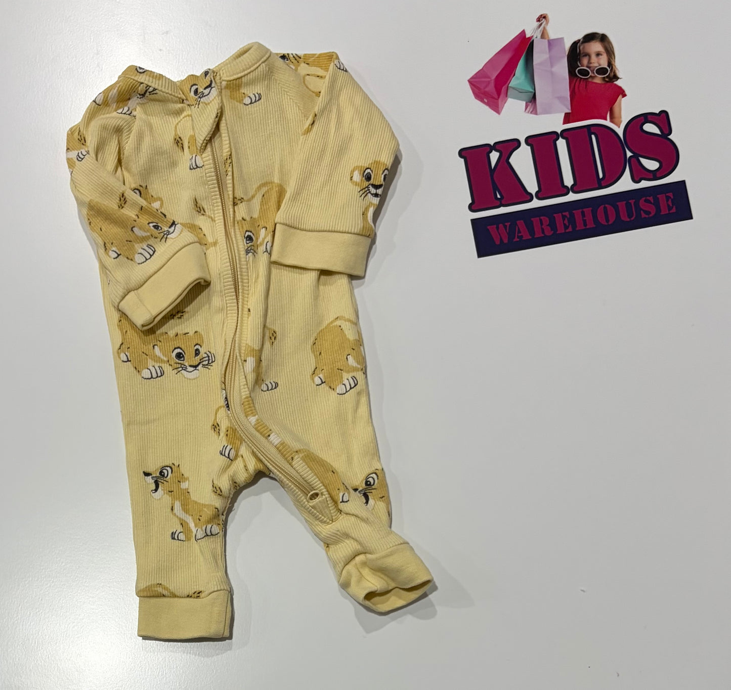 Disney Yellow, Simba Print Jumpsuit Size 00000