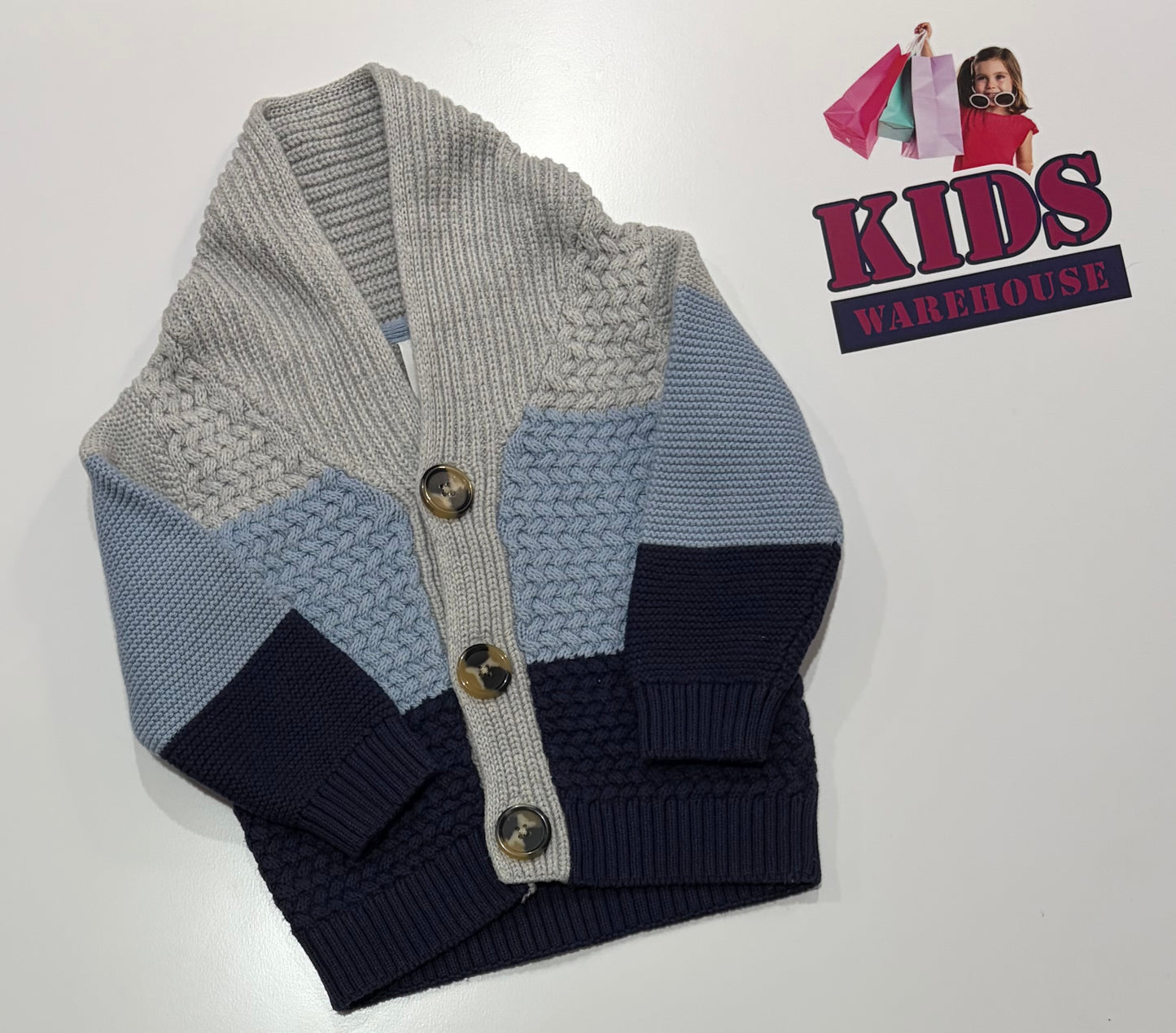 Dymples Grey, Blue, Navy Knit Sweater Size 1