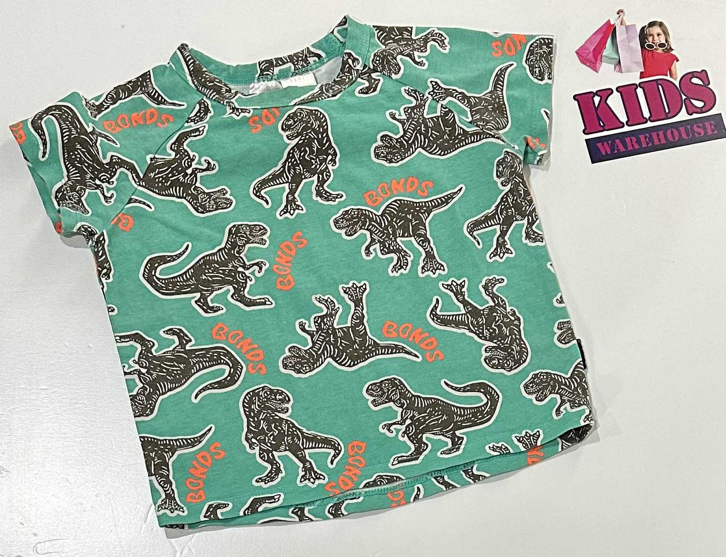 Bonds Green Top With Dinosaur Pattern Size 1