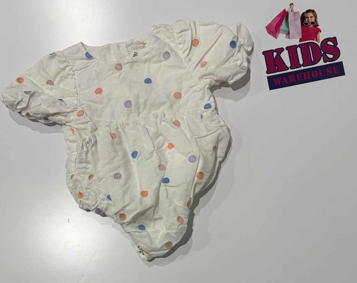 Country Road White, Polka Dot Print Bodysuit Size 1