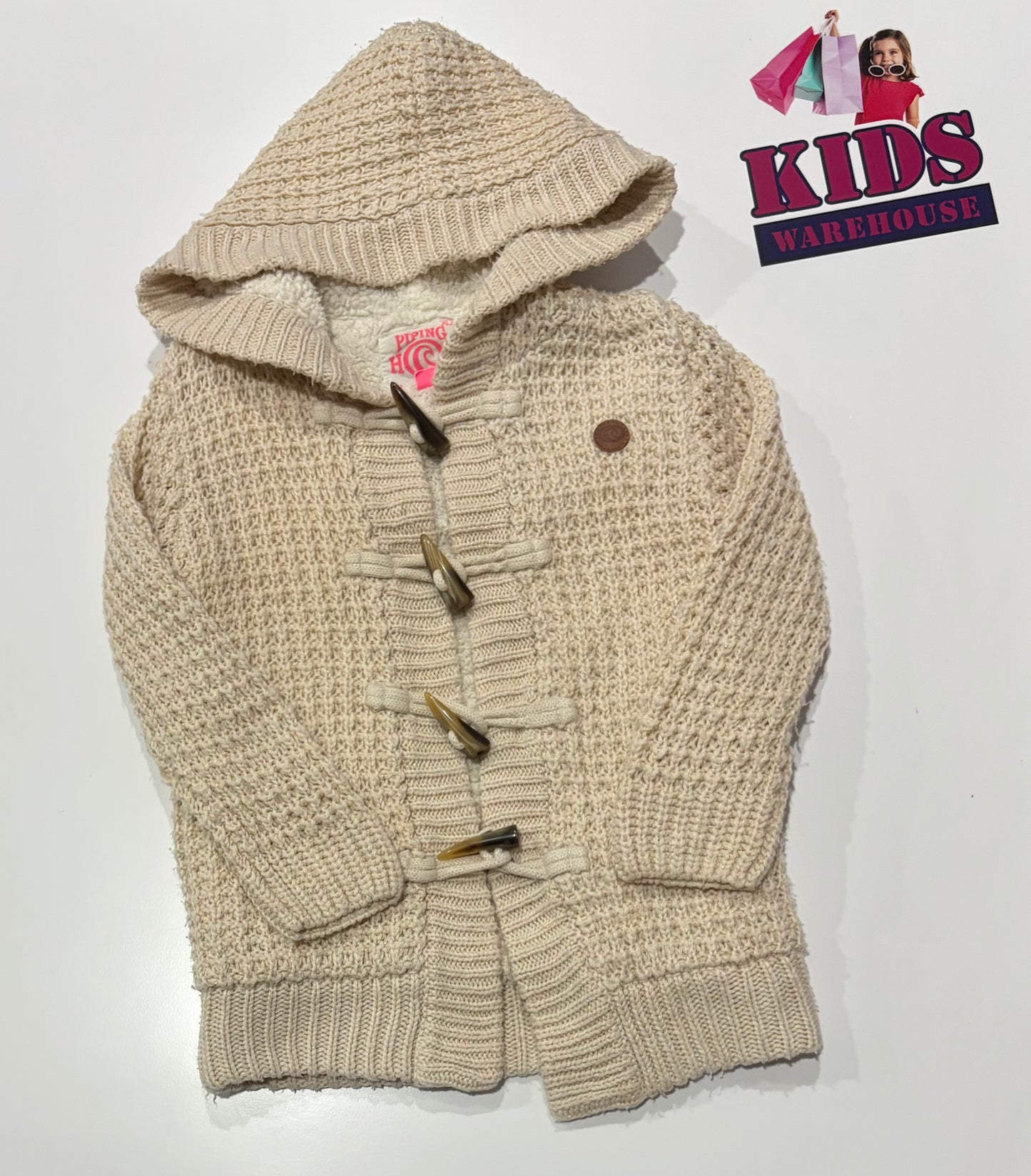 Piping Hot Cream Knit Hoodie Size 4