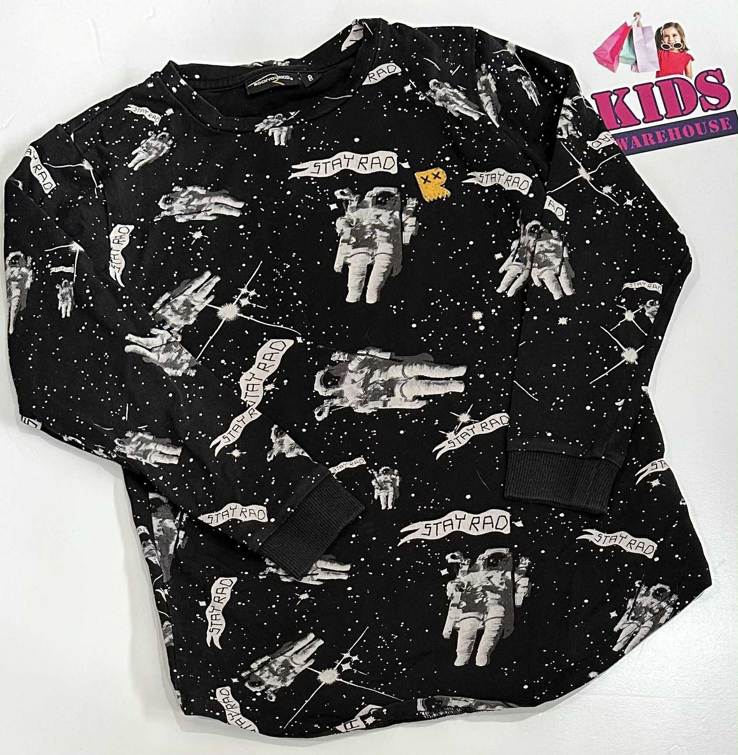 Rock Your Kid Black Star Wars Top Size 8