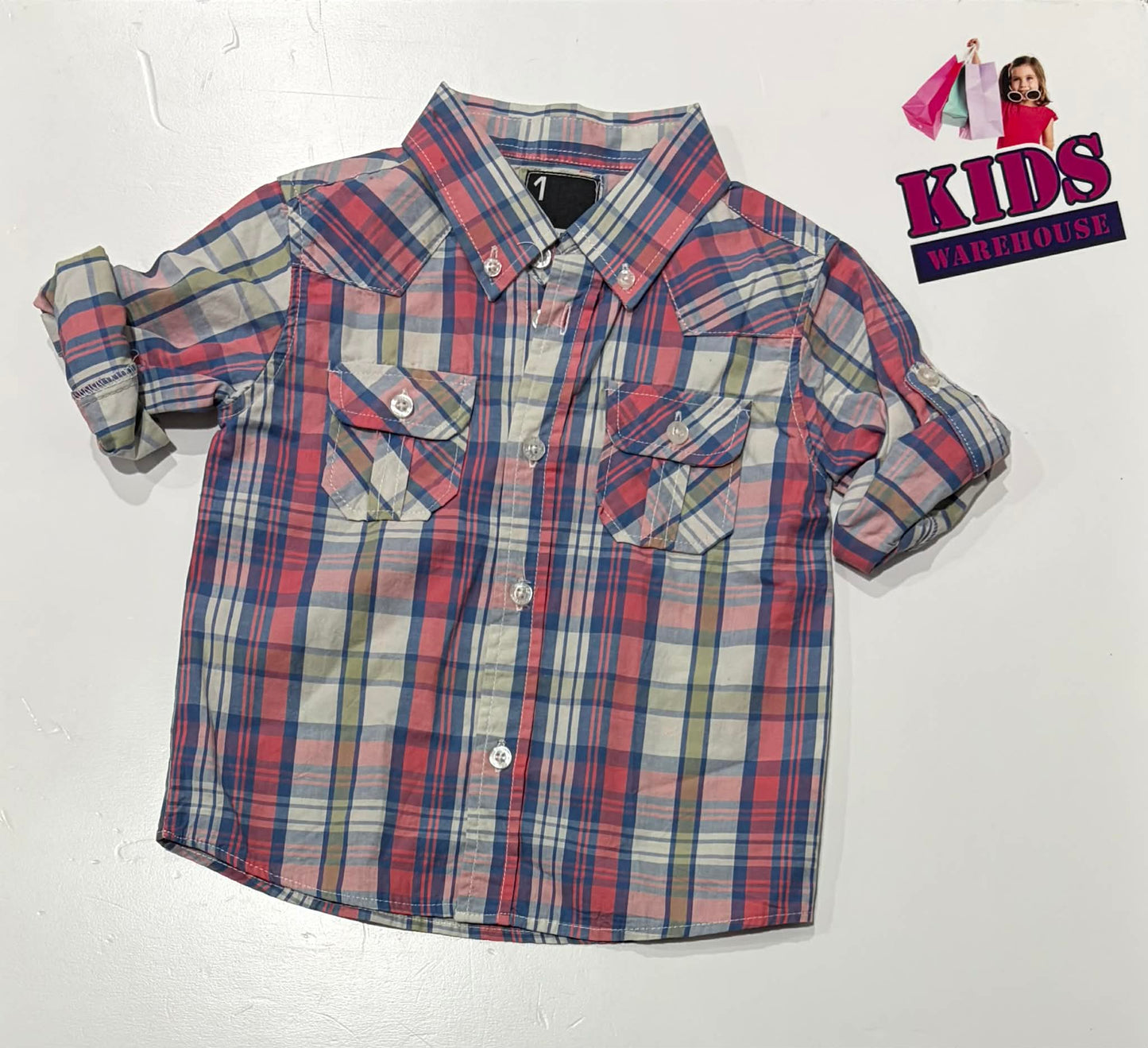Cotton On Kids Blue & Red Shirt Size 1
