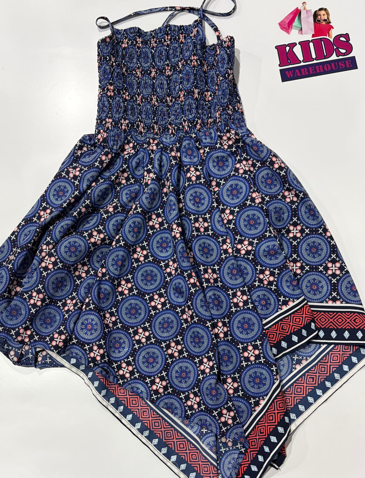 Tilii Blue, Red Pattern Print Dress Size 10