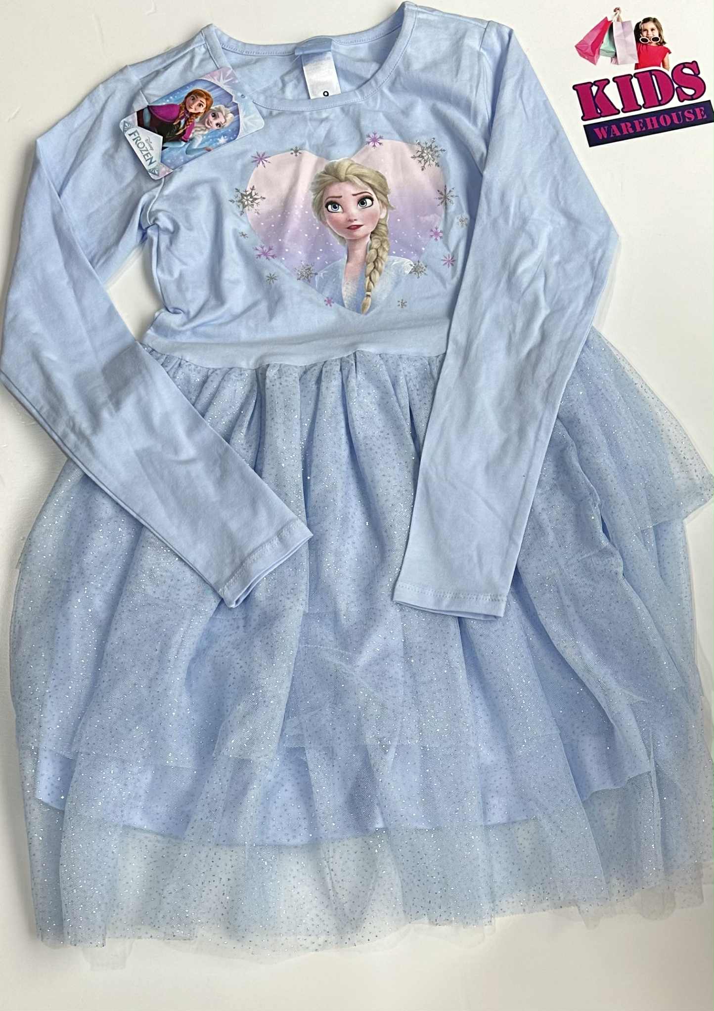 New Disney Frozen Blue Dress With Elsa Print Size 9