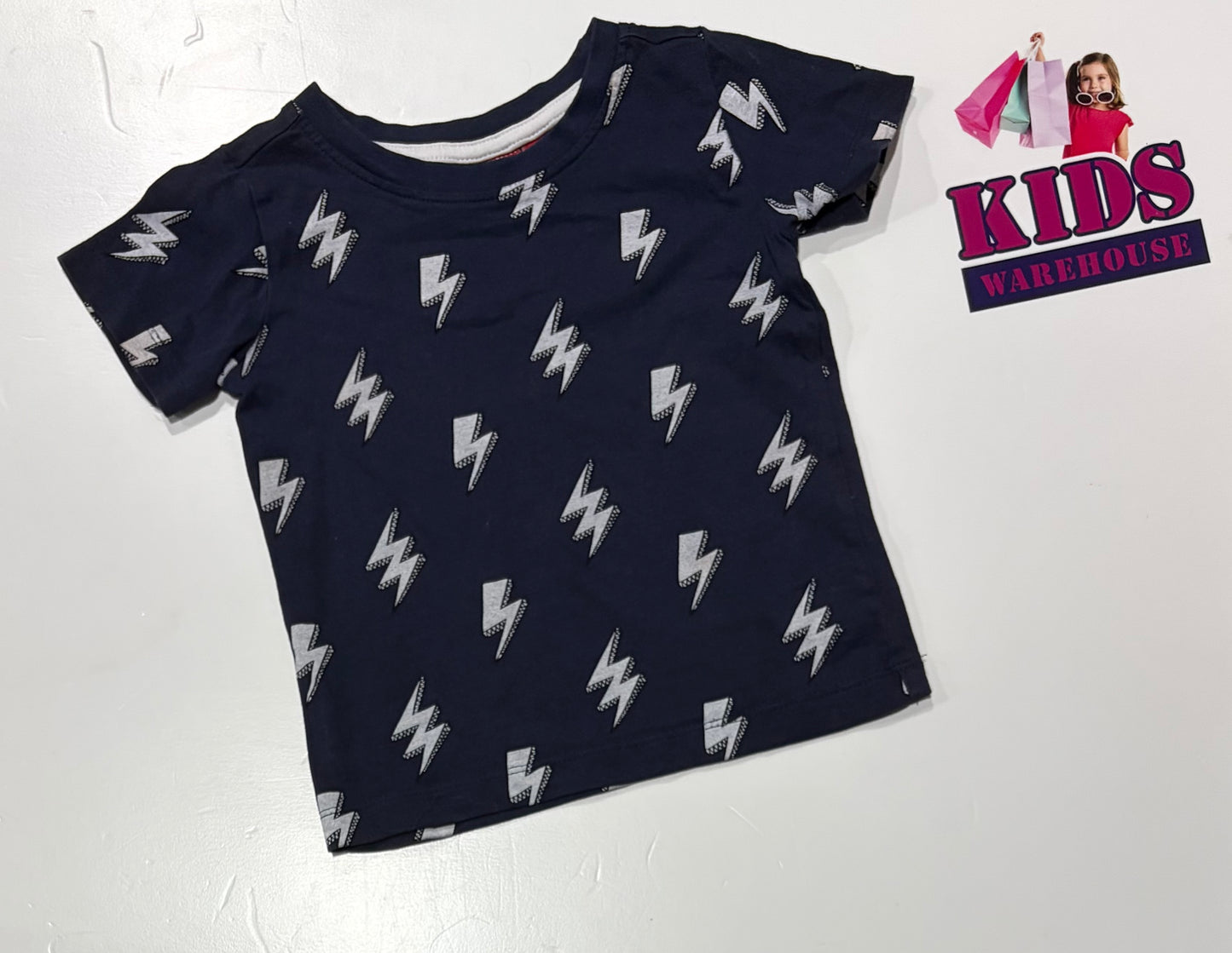 Sprout Black, White Lightning Bolt Print Top Size 0