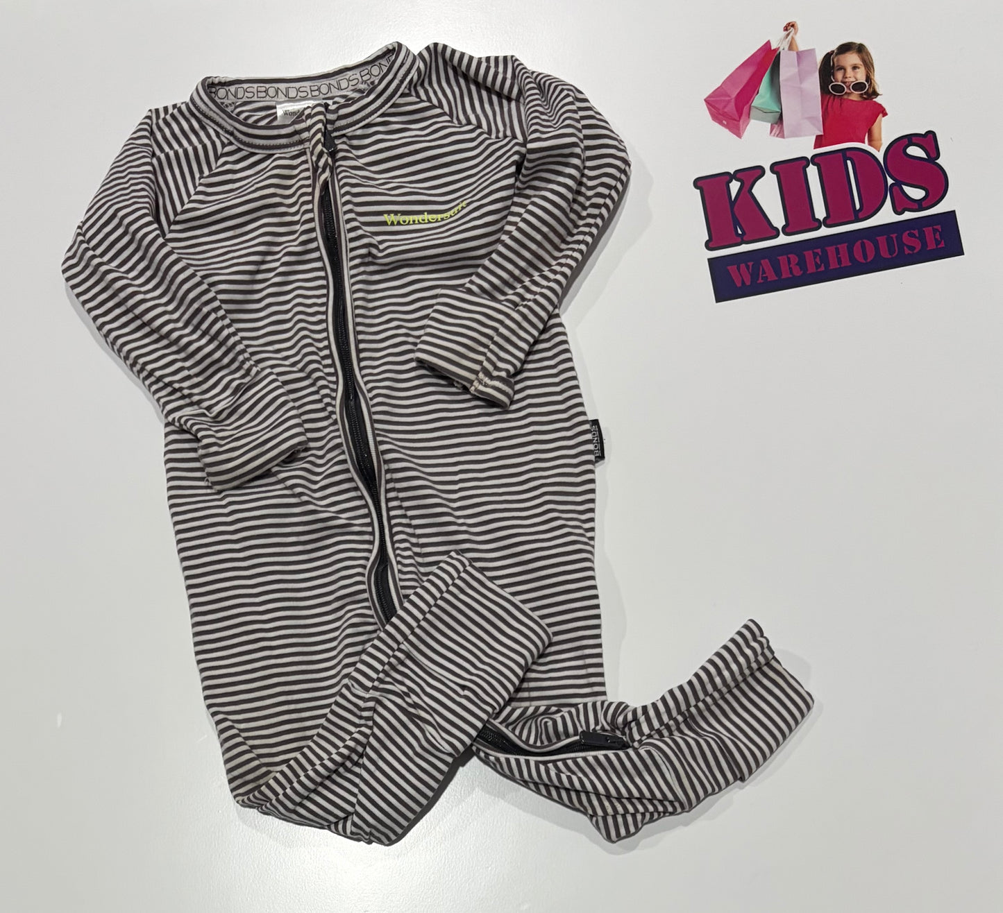 Bonds Black, White Stripe Jumpsuit Size 0