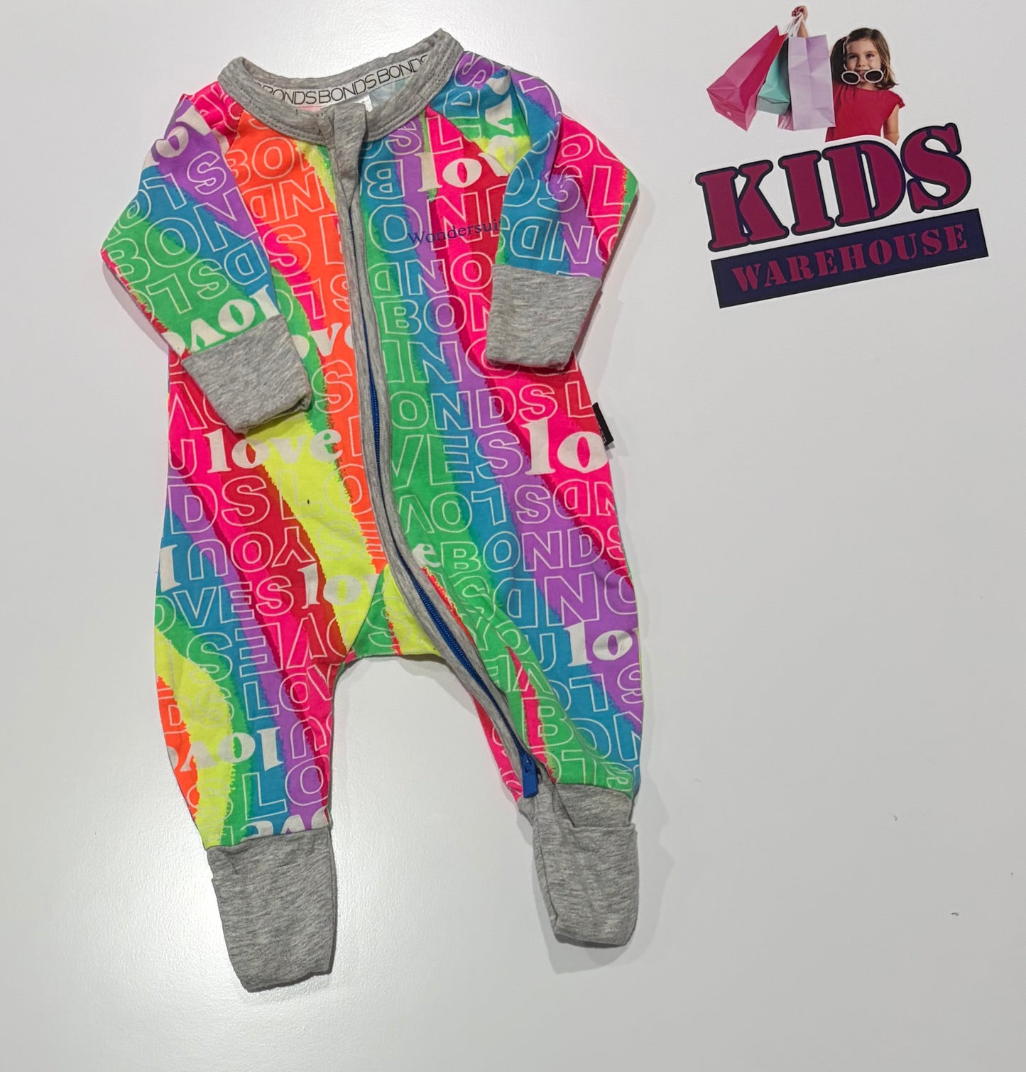Bonds Wondersuit Rainbow Print Jumpsuit Size 0000
