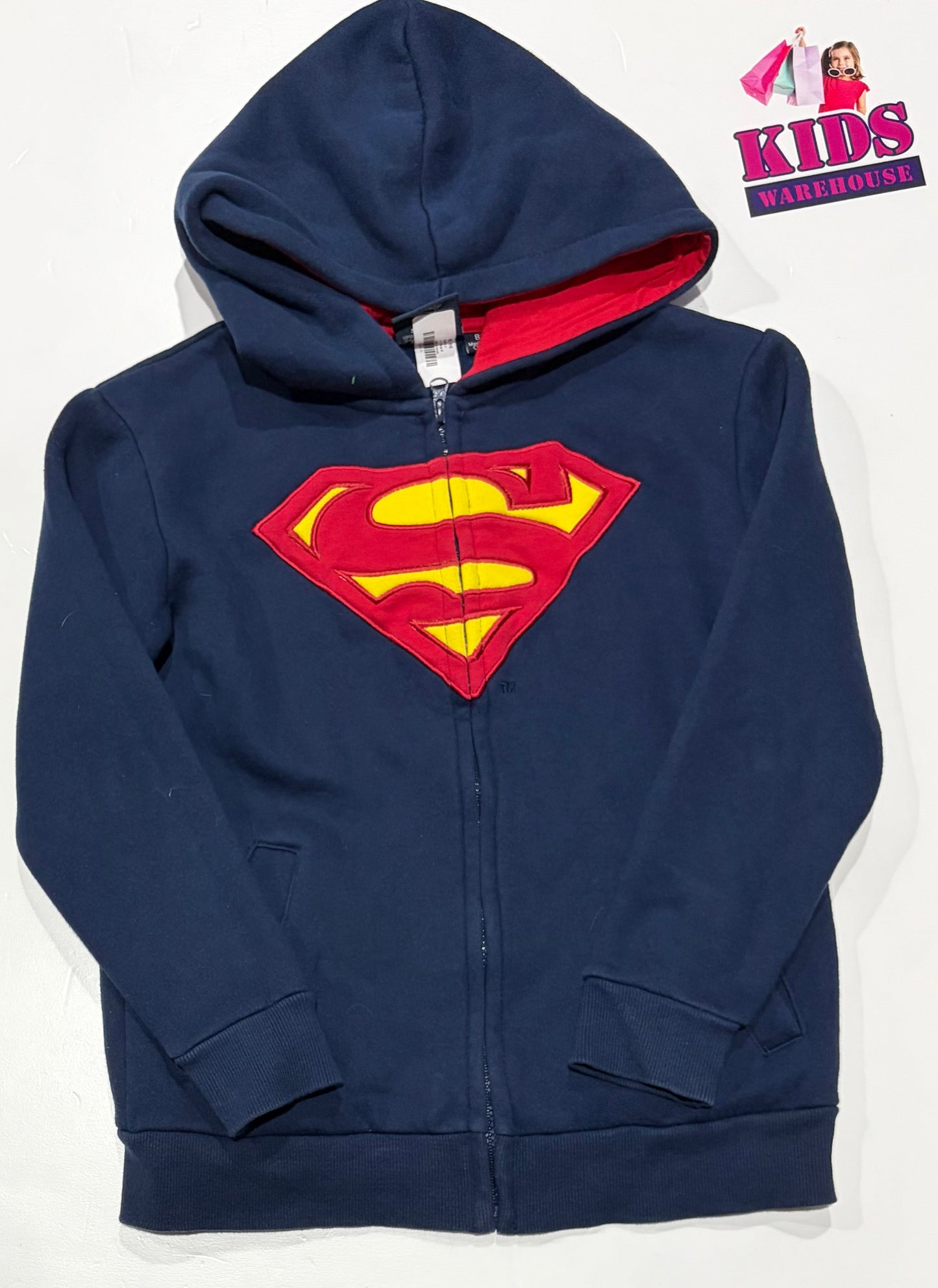 DC Navy Blue, Superman Hoodie Size 8