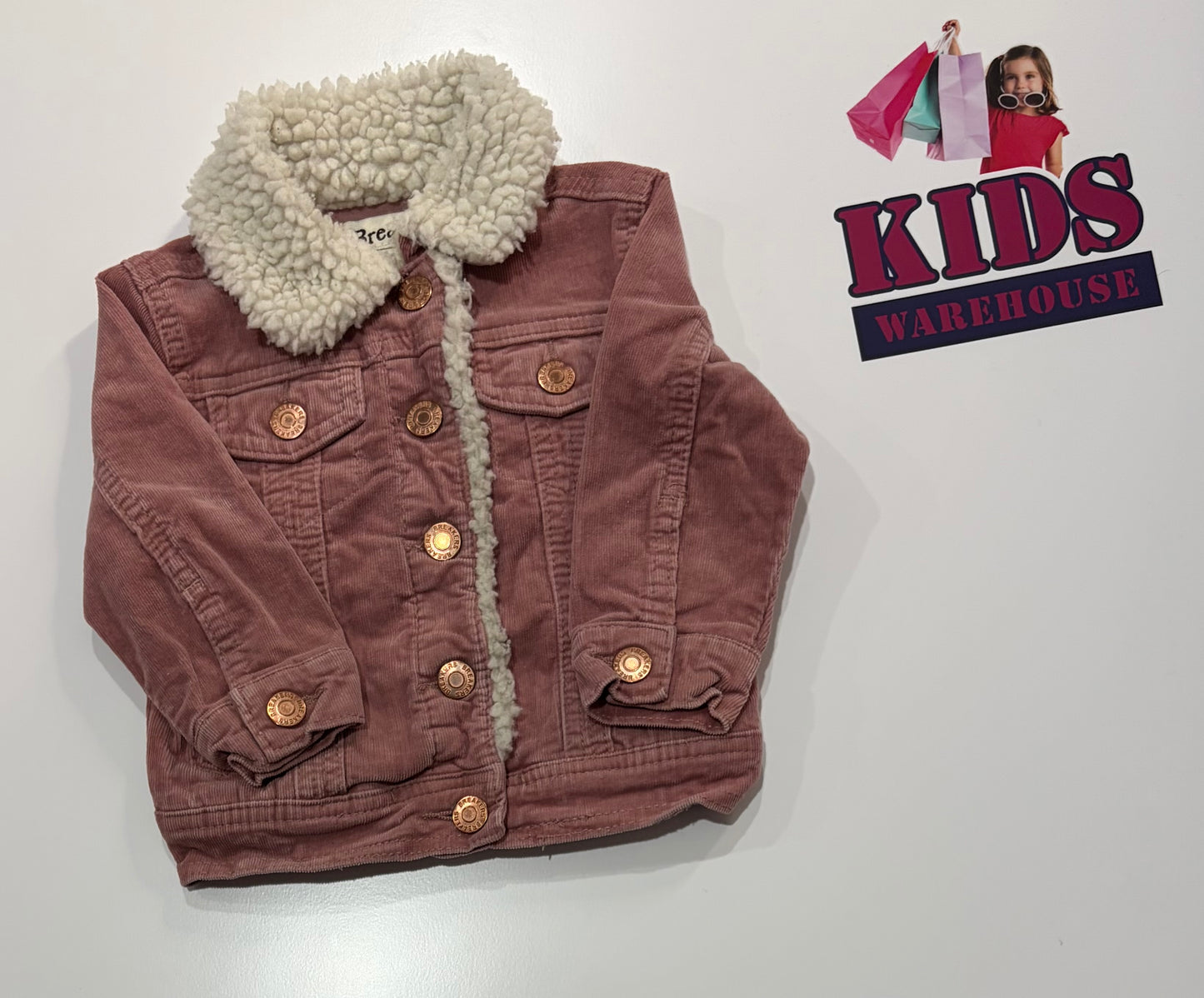 Breakers Pink Corduroy Sherpa Lined Jacket Size 1