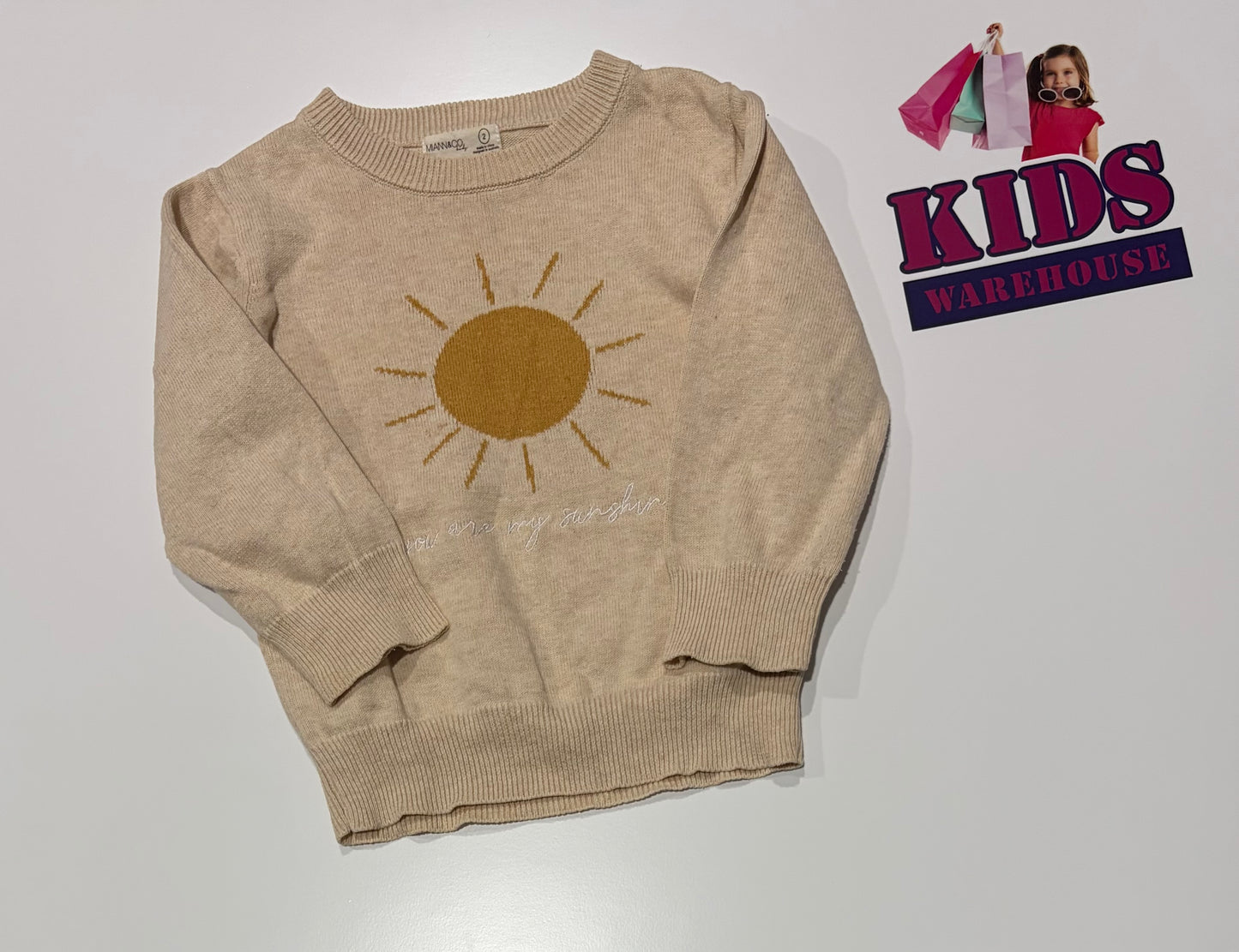 Miann&Co Brown, Yellow Sun Print Sweater Size 2