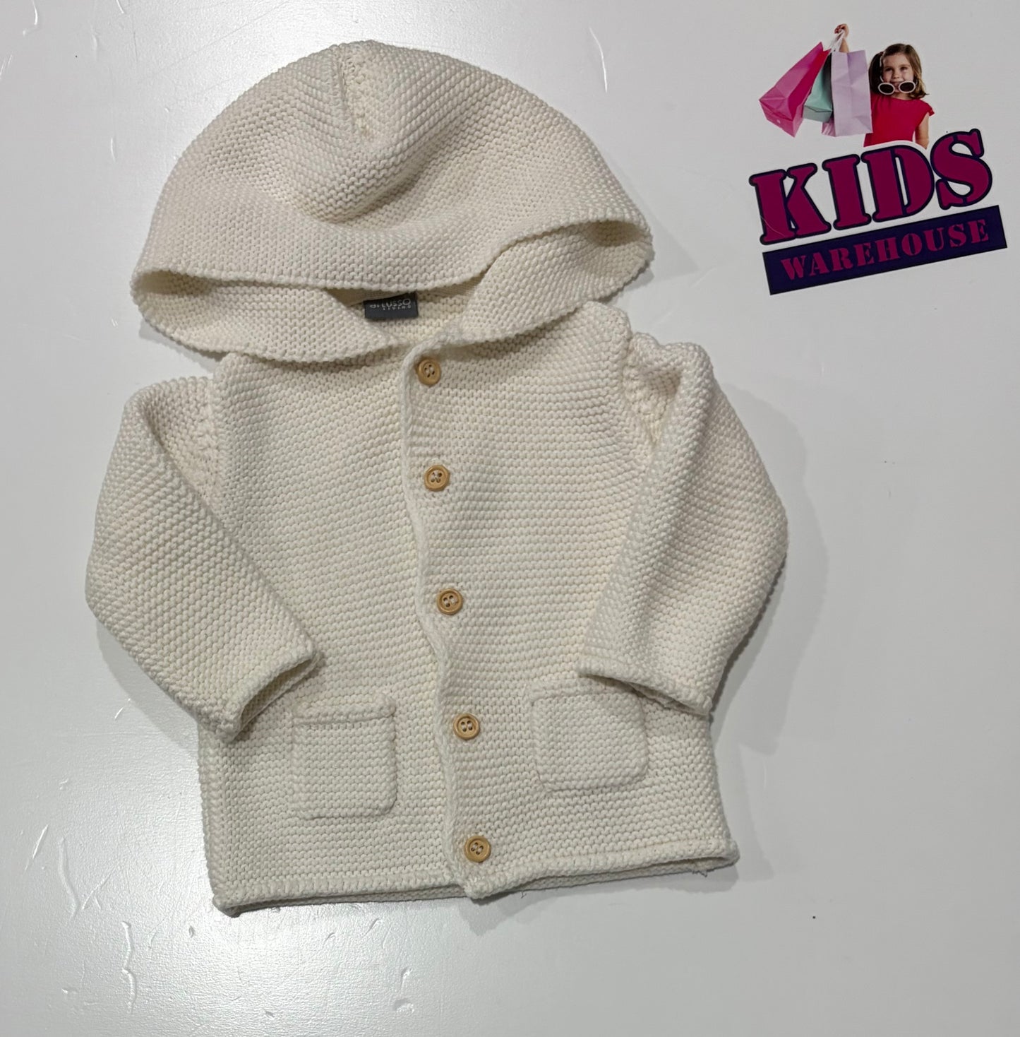 Di Lusso White, Knited Hoodie Size 0000