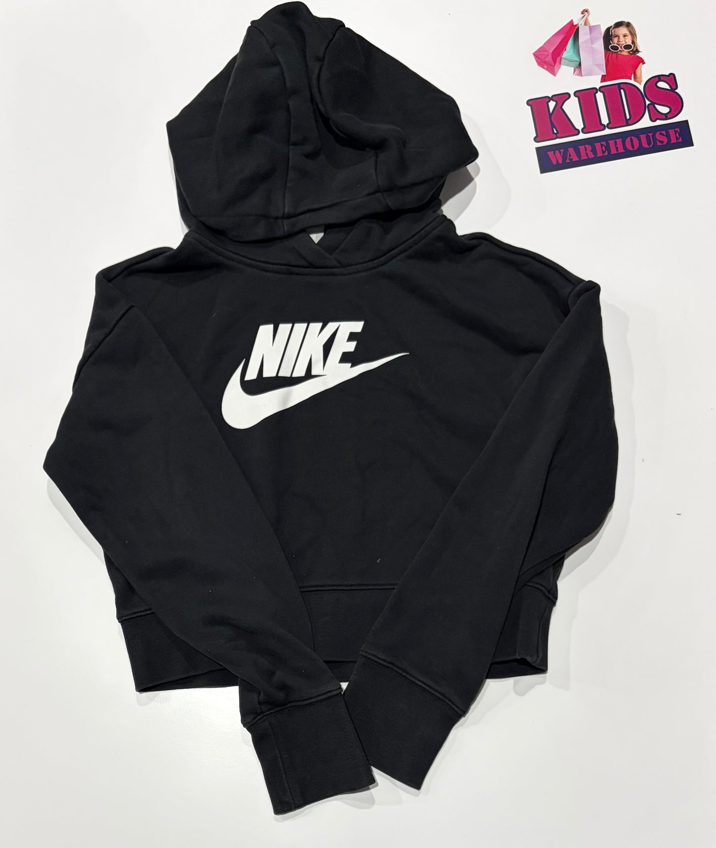 Nike Black Cropped Hoodie Size 12