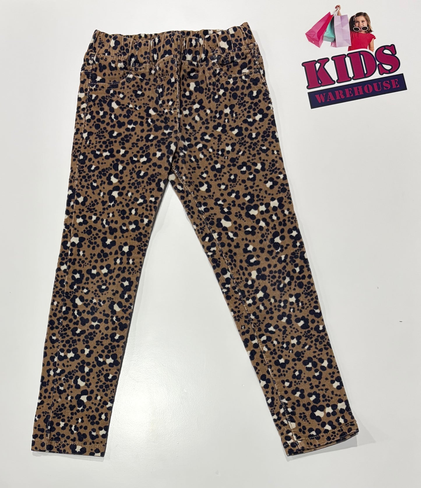 Boden Brown, Leopard Print Corduroy Pants Size 4