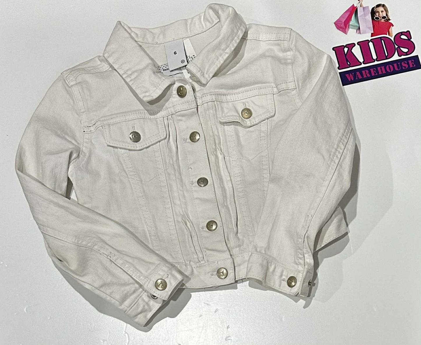 Target White Denim Jacket Size 6