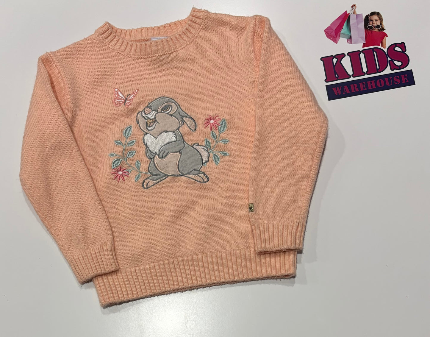 Disney Classic Pink, Buny Print Knit Sweater Size 5