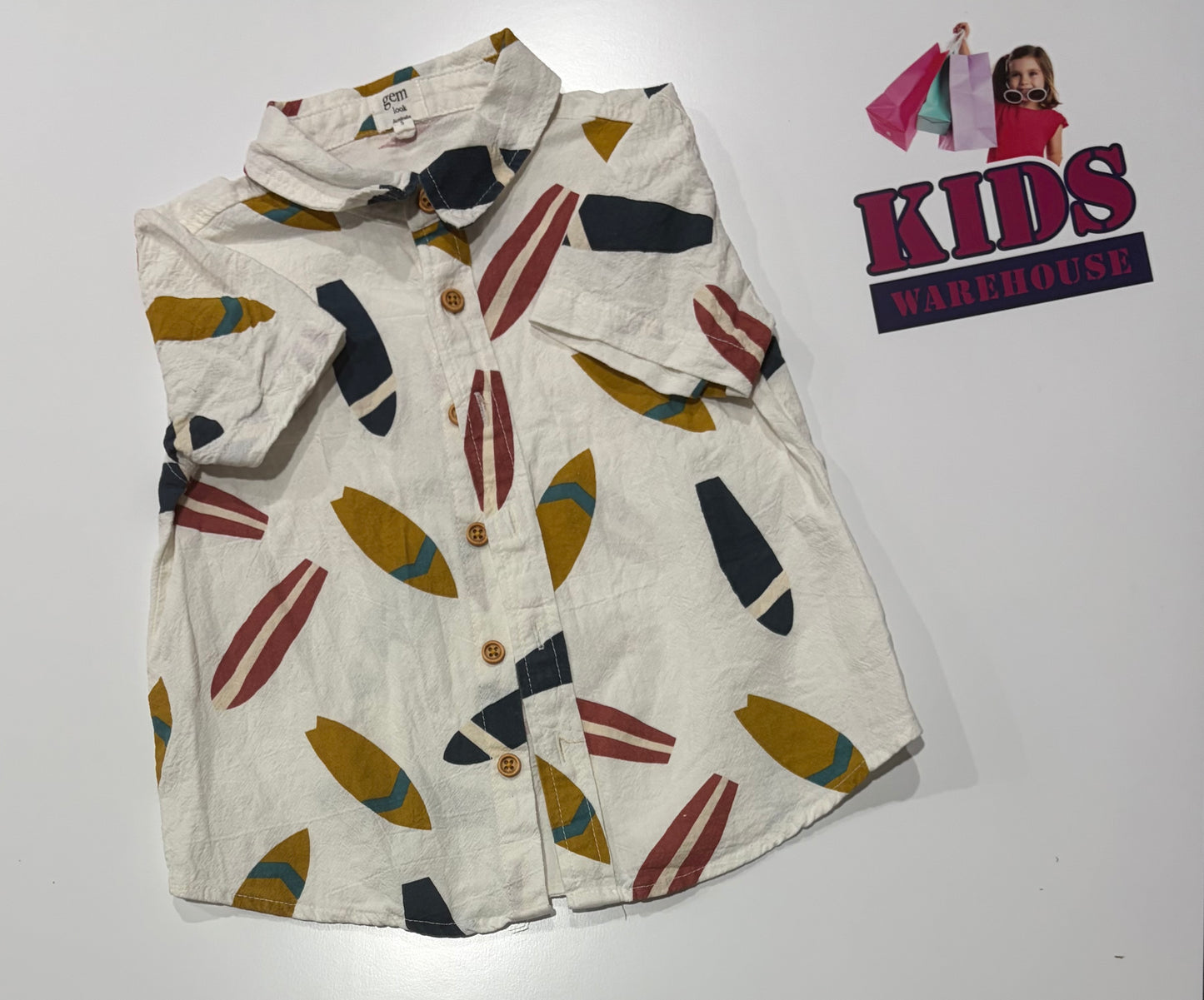 Gem White, Surf Board Print Top Size 5