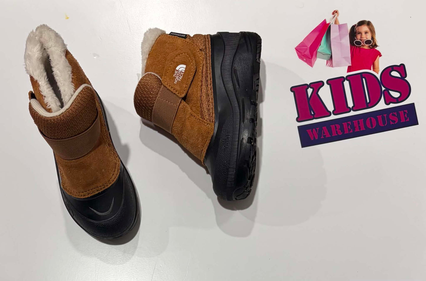 The North Face Brown, Black Fleece Lined Boots Size US9/UK8 (Child)