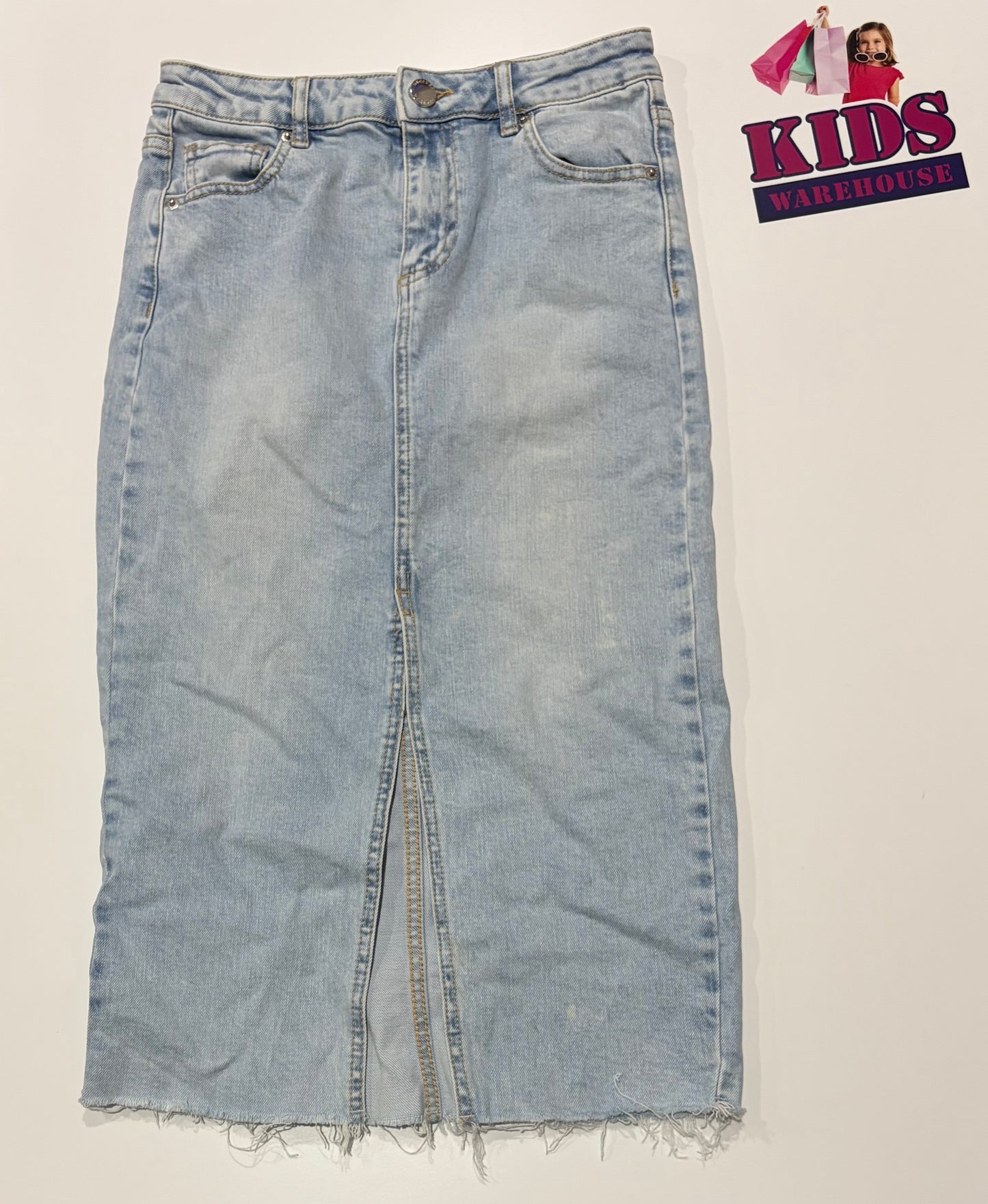 Decjuba Light Blue Denim Long Skirt Size 14