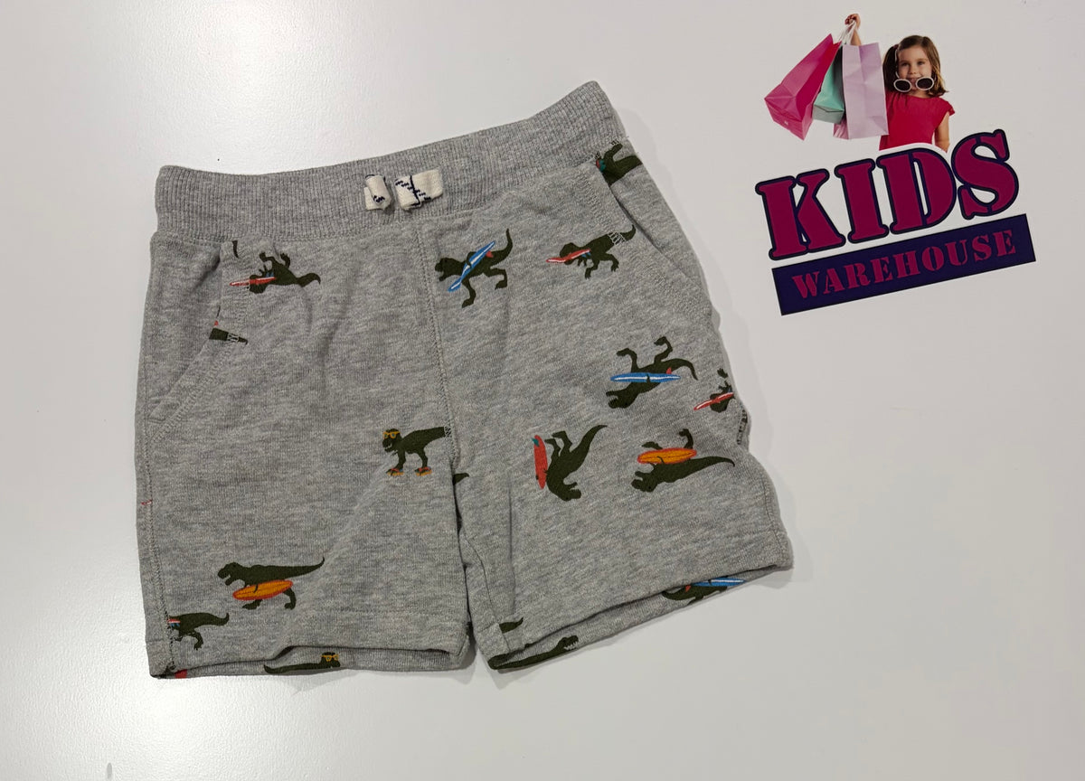 Carters Grey, Dinosaur Print Shorts Size 3