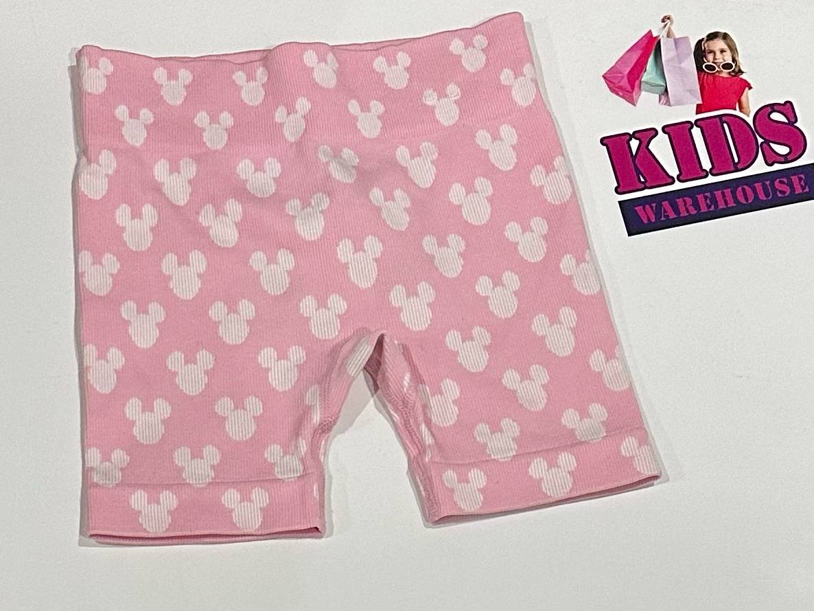 Cotton On Pink Shorts With White Mickey Mouse Pattern Size 3