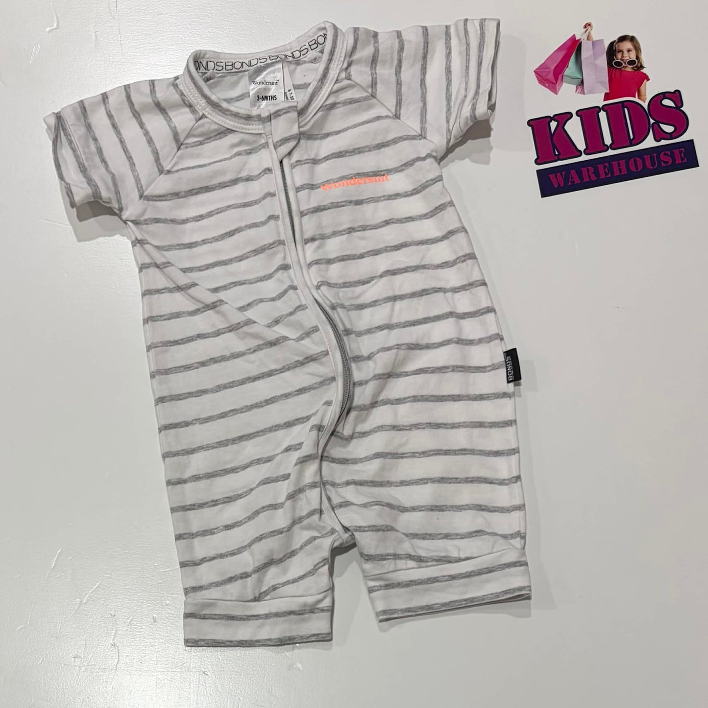 Bonds White & Grey Wondersuit Size 00