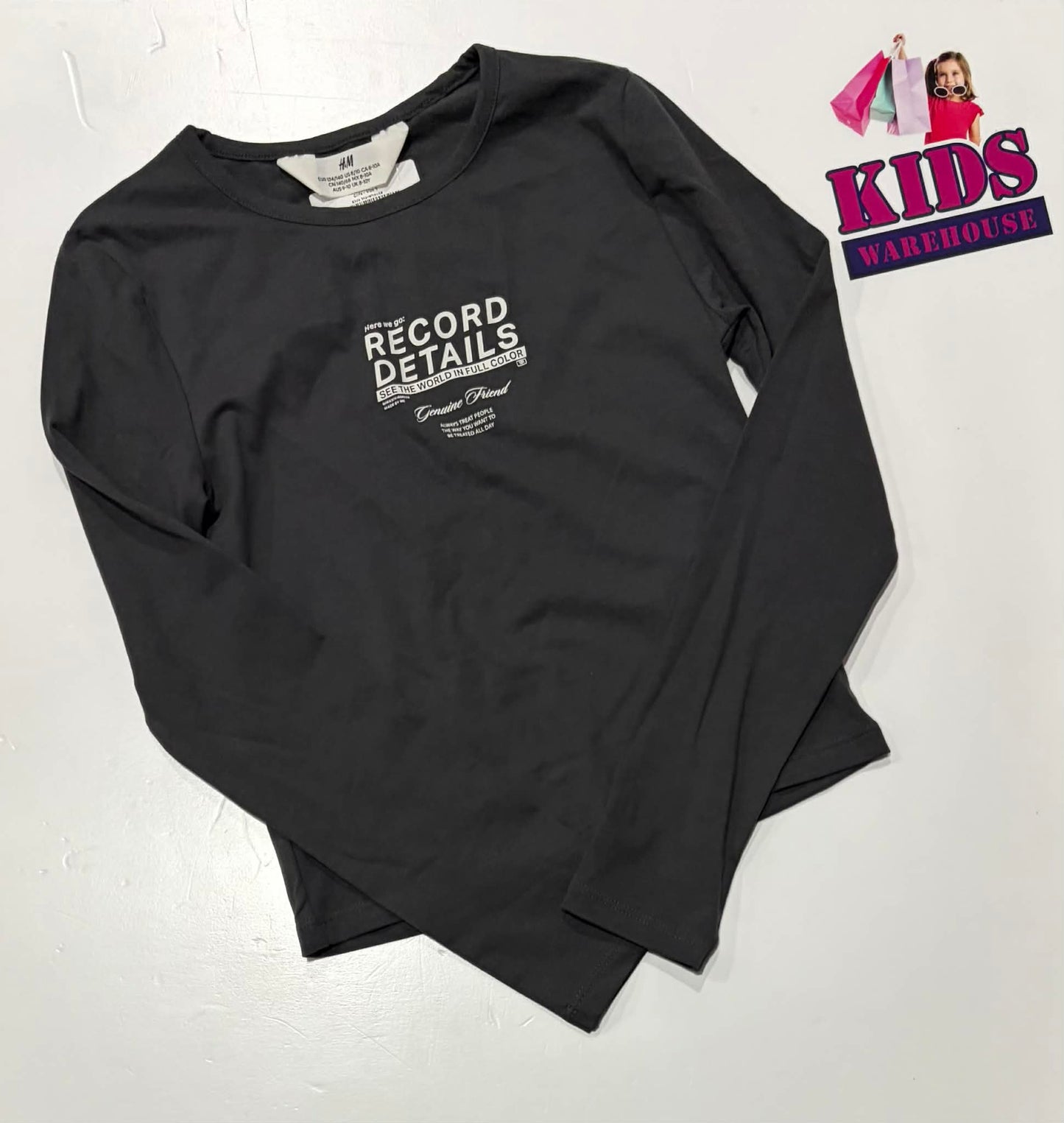 H&M Black Long Sleeve Top Size 9-10