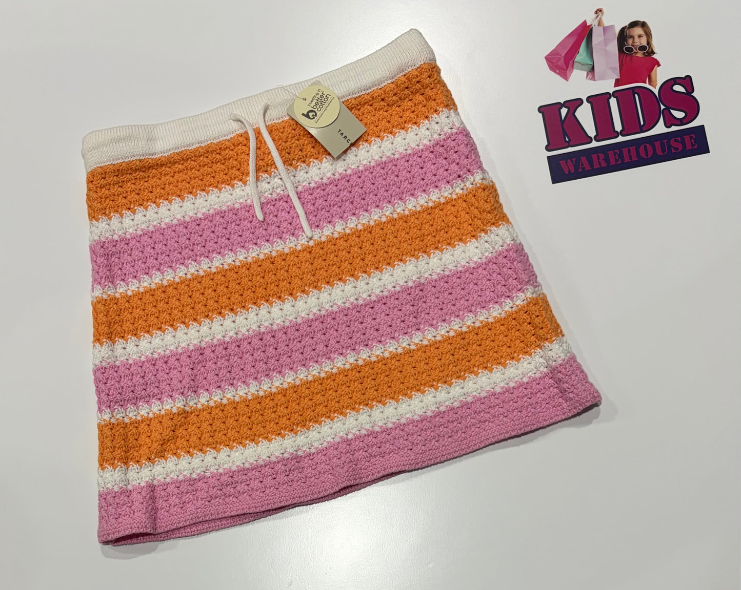 Not Used White, Pink, Orange Knit Skirt Size 10