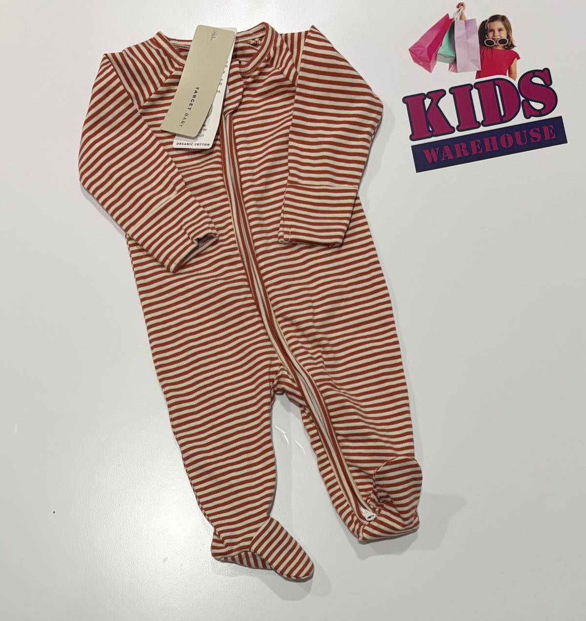Not Used Target Brown, White Stripe Jumpsuit Size 000