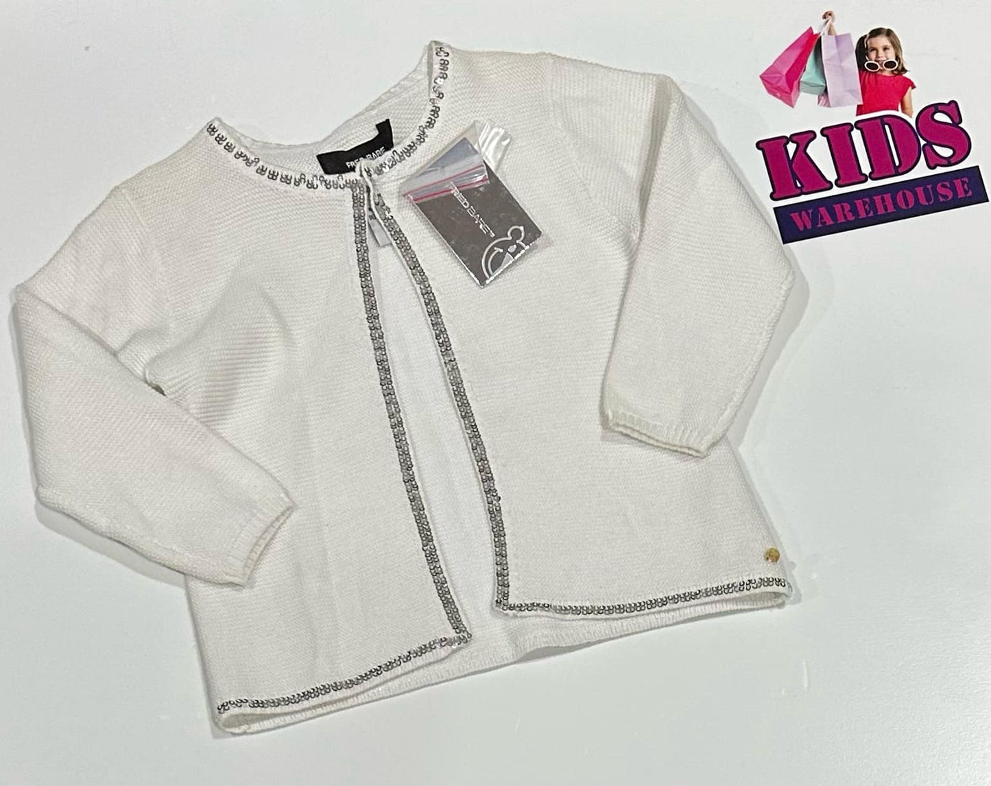 New Fred Bare White Knit Cardigan Size 0