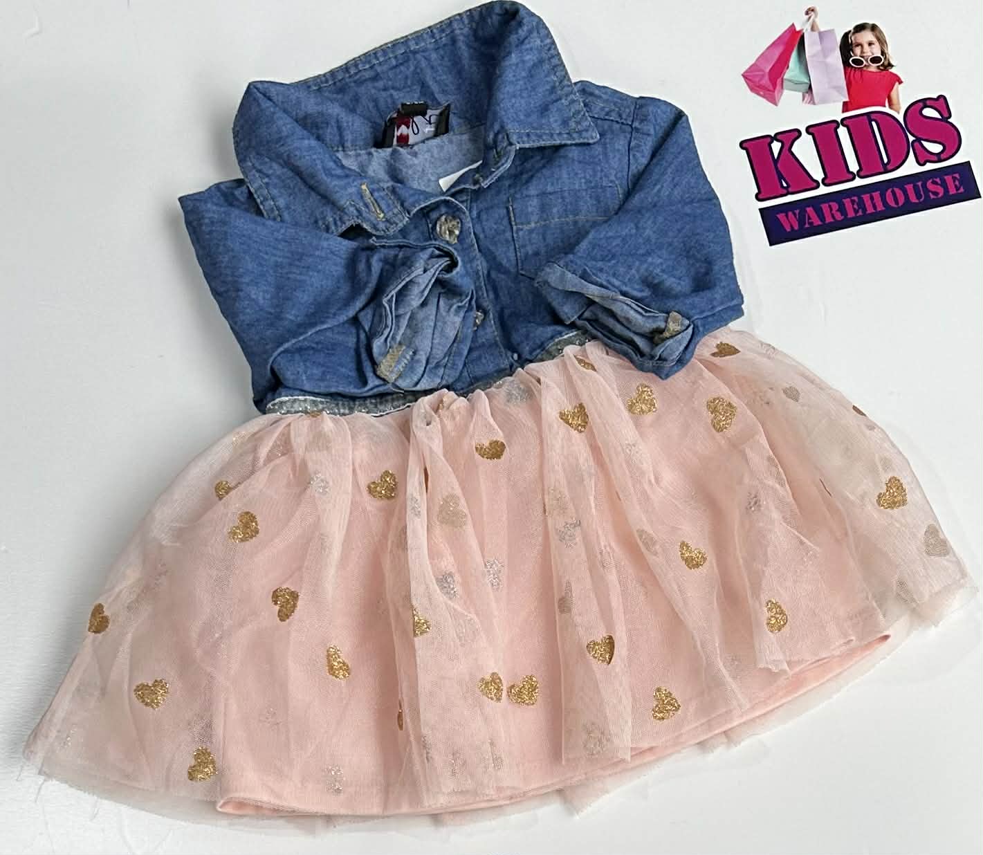 Lilt Blue & Pink Tutu Dress With Heart Pattern Size 00