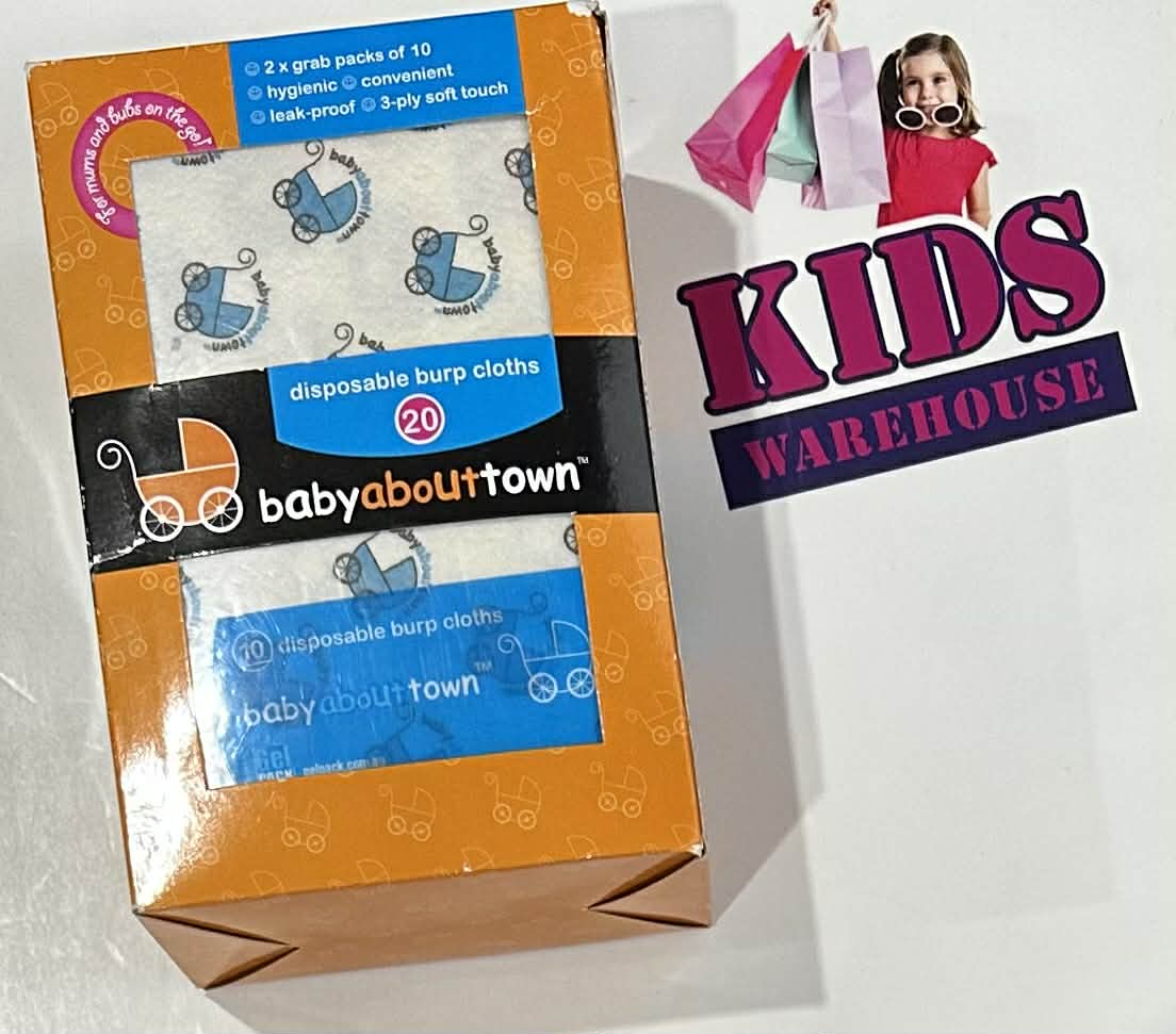 NEW BabyAboutTown 20 Disposable Burp Cloths