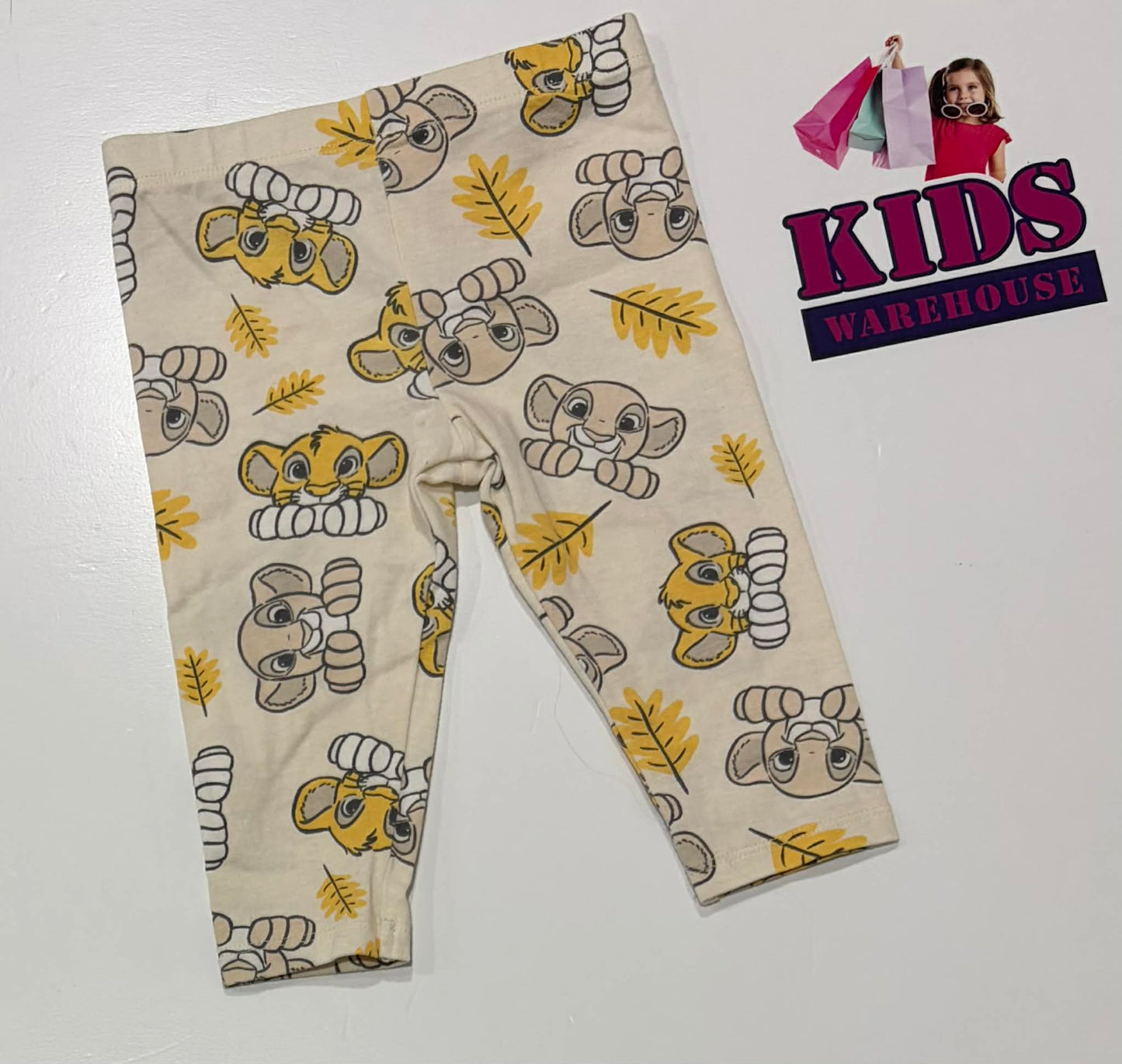 Disney White Leggings With Simba Pattern Size 00