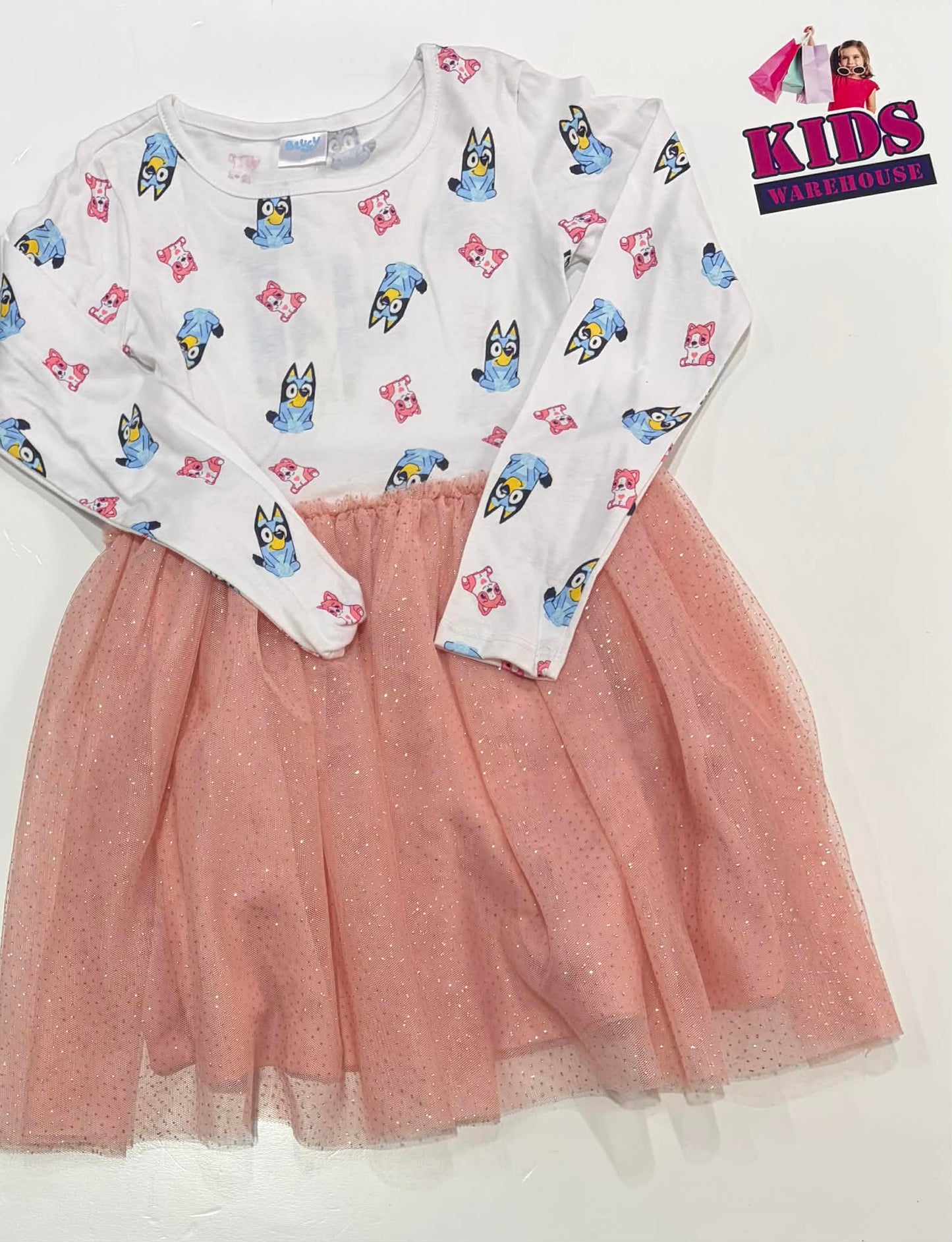 Not Used Bluey White & Pink Tutu Dress Size 7