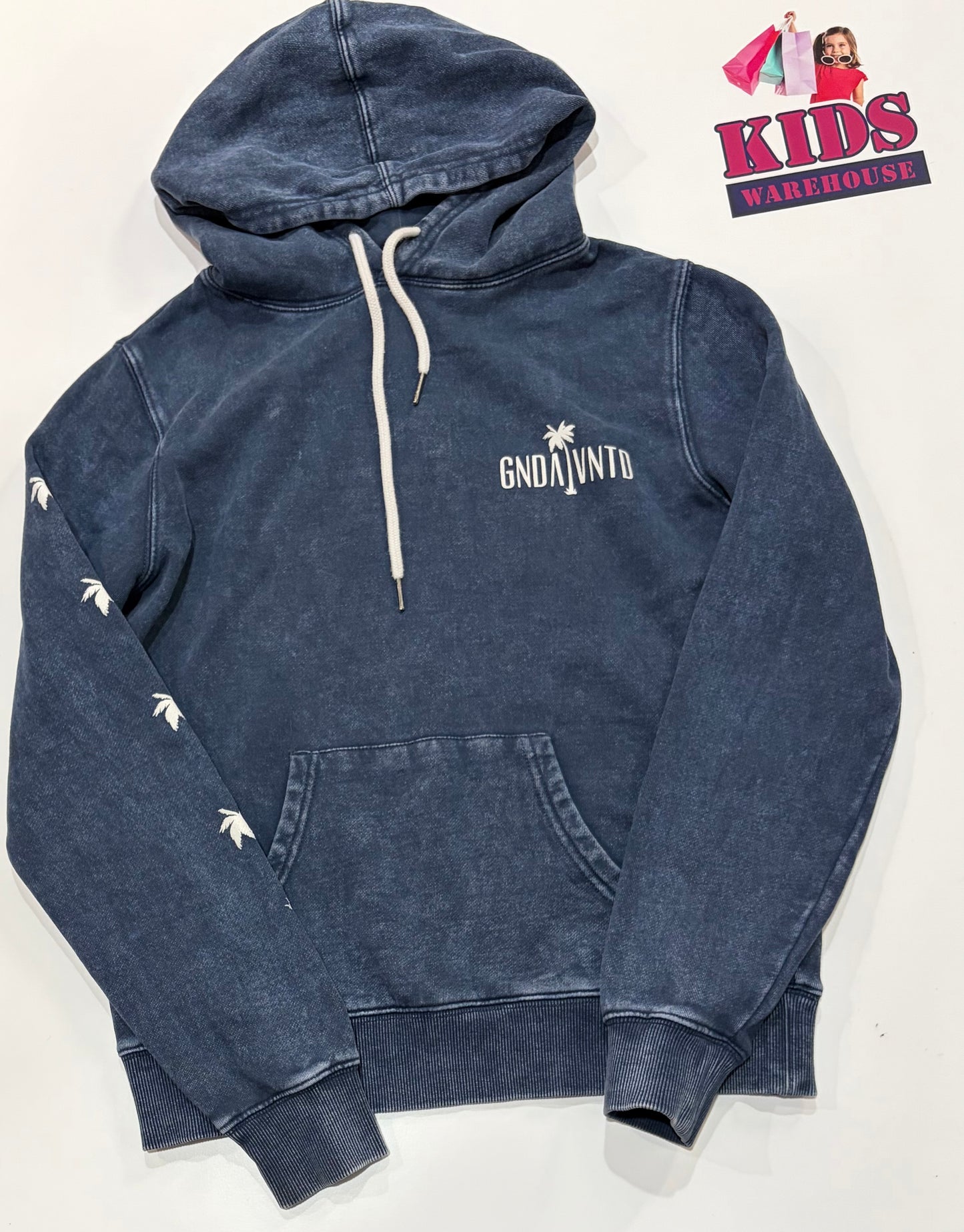 Ghanda Blue Vintage Look Hoodie Size 8