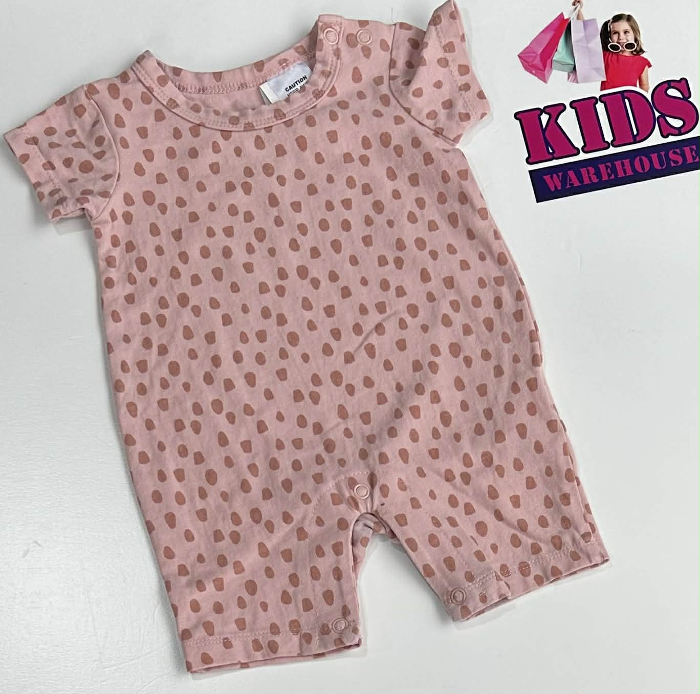 Cotton On Pink Bodysuit With Dot Pattern Size 0000
