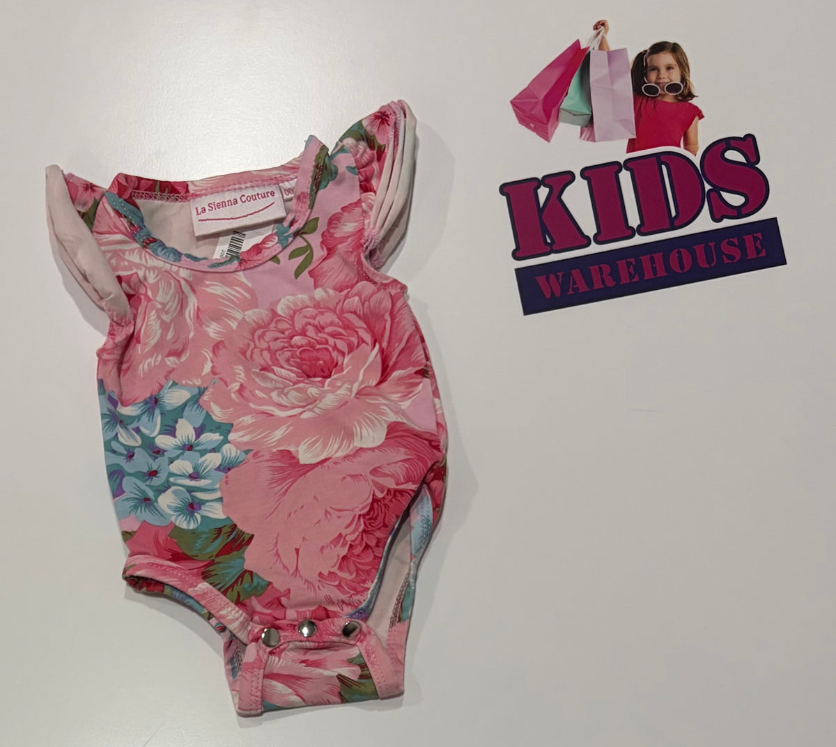La Sienna Couture Pink Floral Print Bodysuit Size 0000