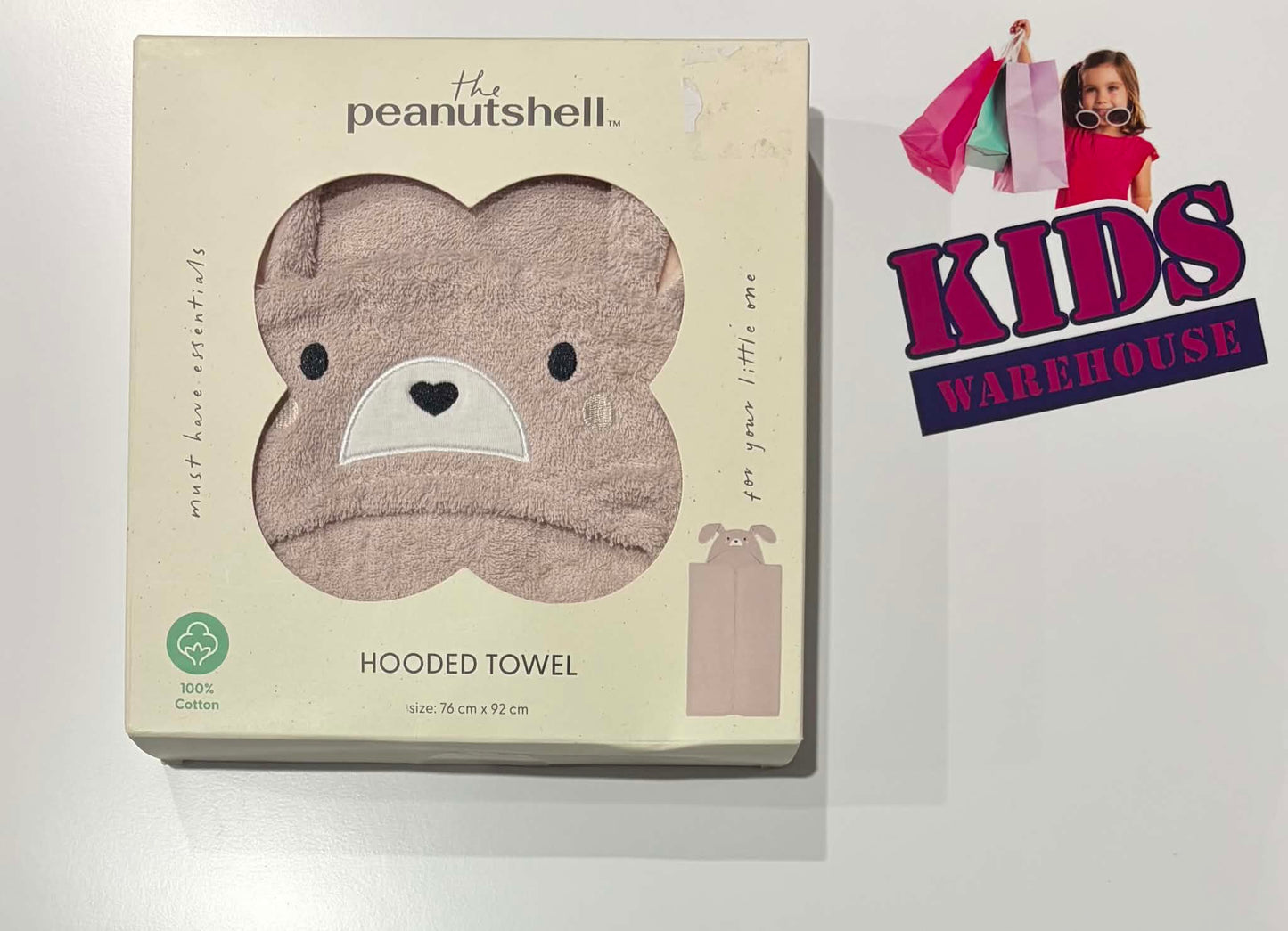 The Peanutshell Pink Rabbit Hooded Towel