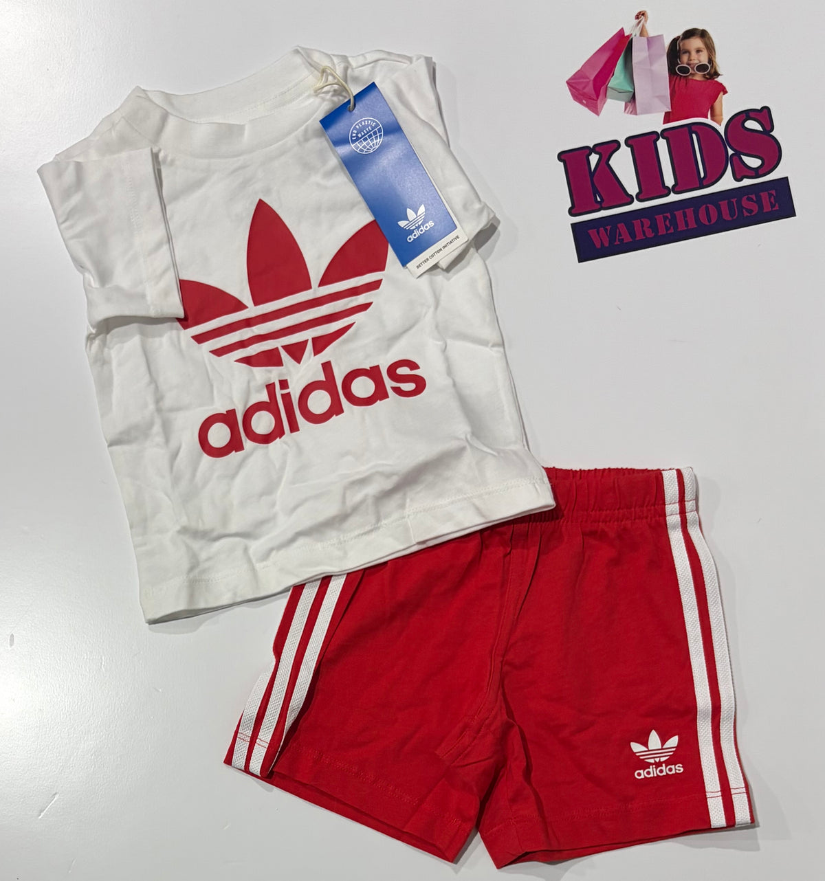Not Used Adidas White, Red 2 Piece Set Size 0