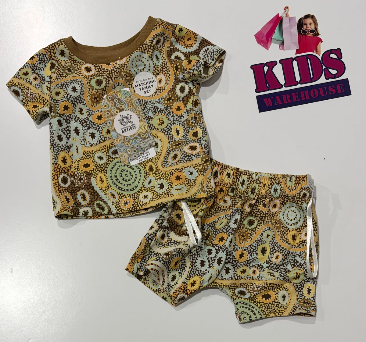Warlukurlangu Artists Art Print 2 Piece Pyjama Set Size 000