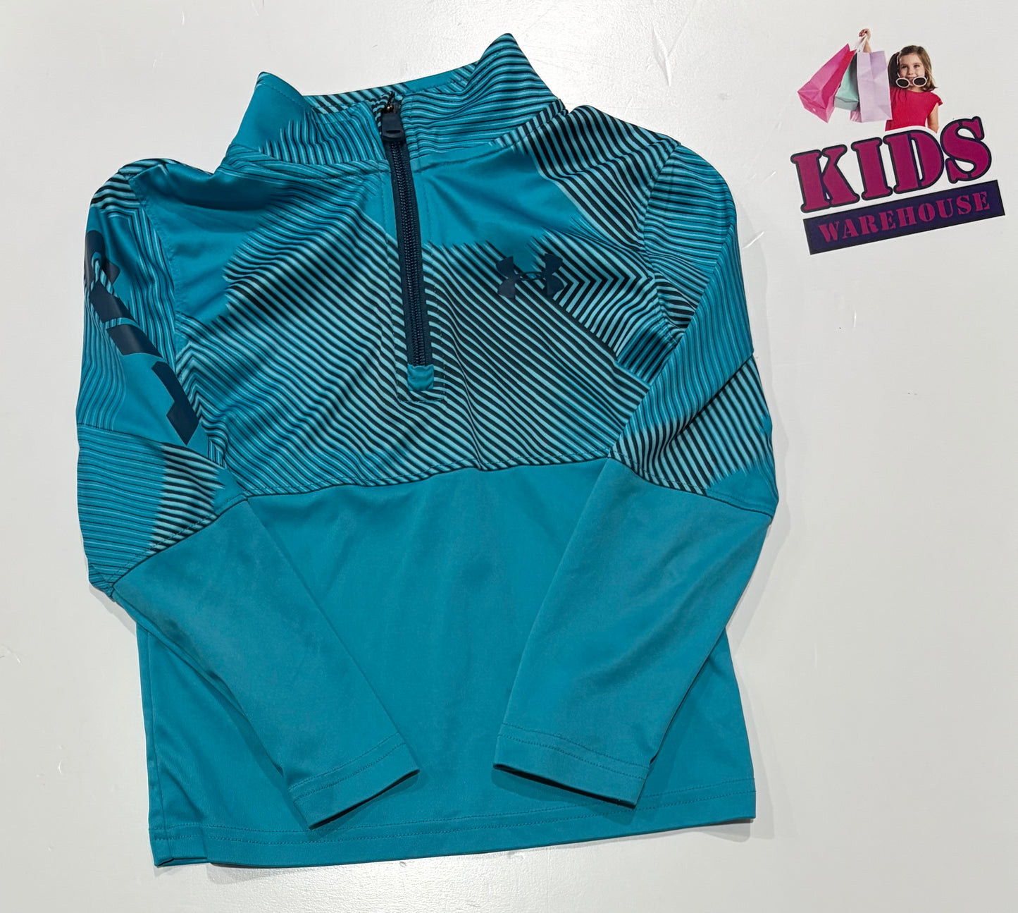 Under Armour Blue, Navy Blue Stripe Long Sleeve Top Size 5
