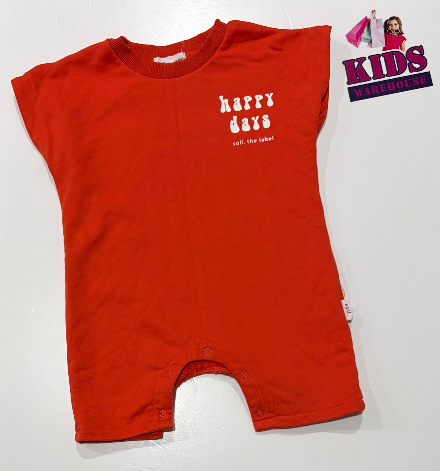 Soll. The Label Red, Happy Days Print Jumpsuit Size 2